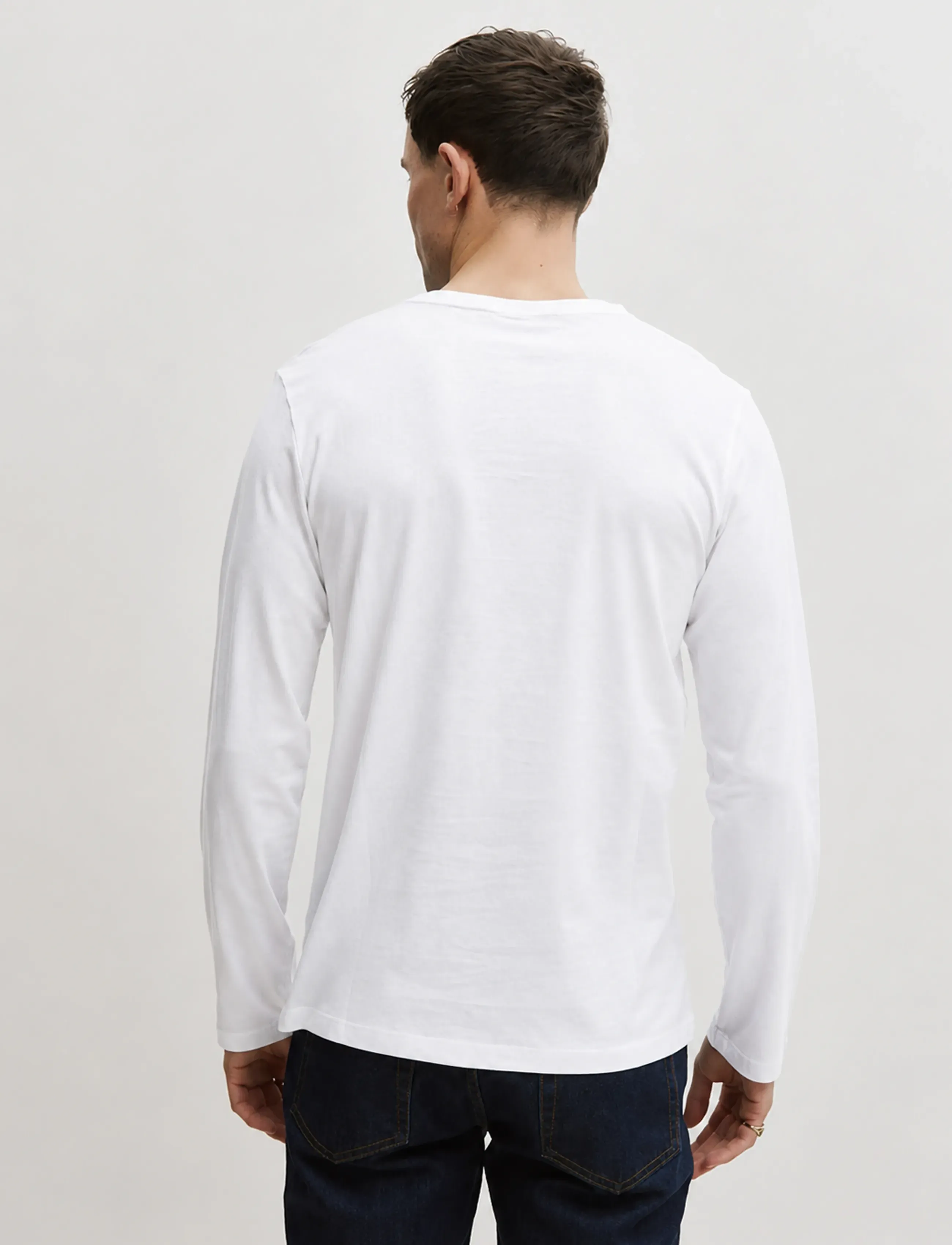 Enkel Studio - Basic o-neck tee L/S - laveste priser - white - 3