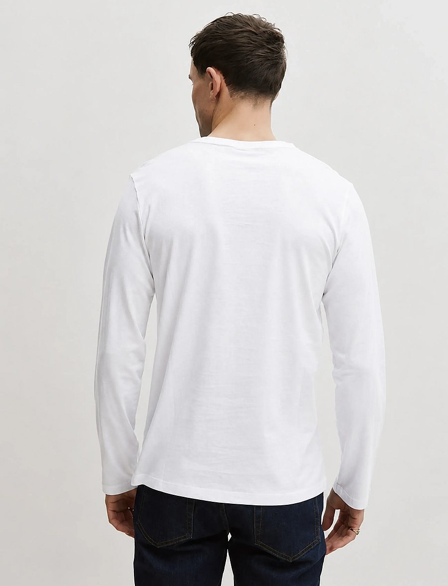 Enkel Studio - Basic o-neck tee L/S - long-sleeved t-shirts - white - 3