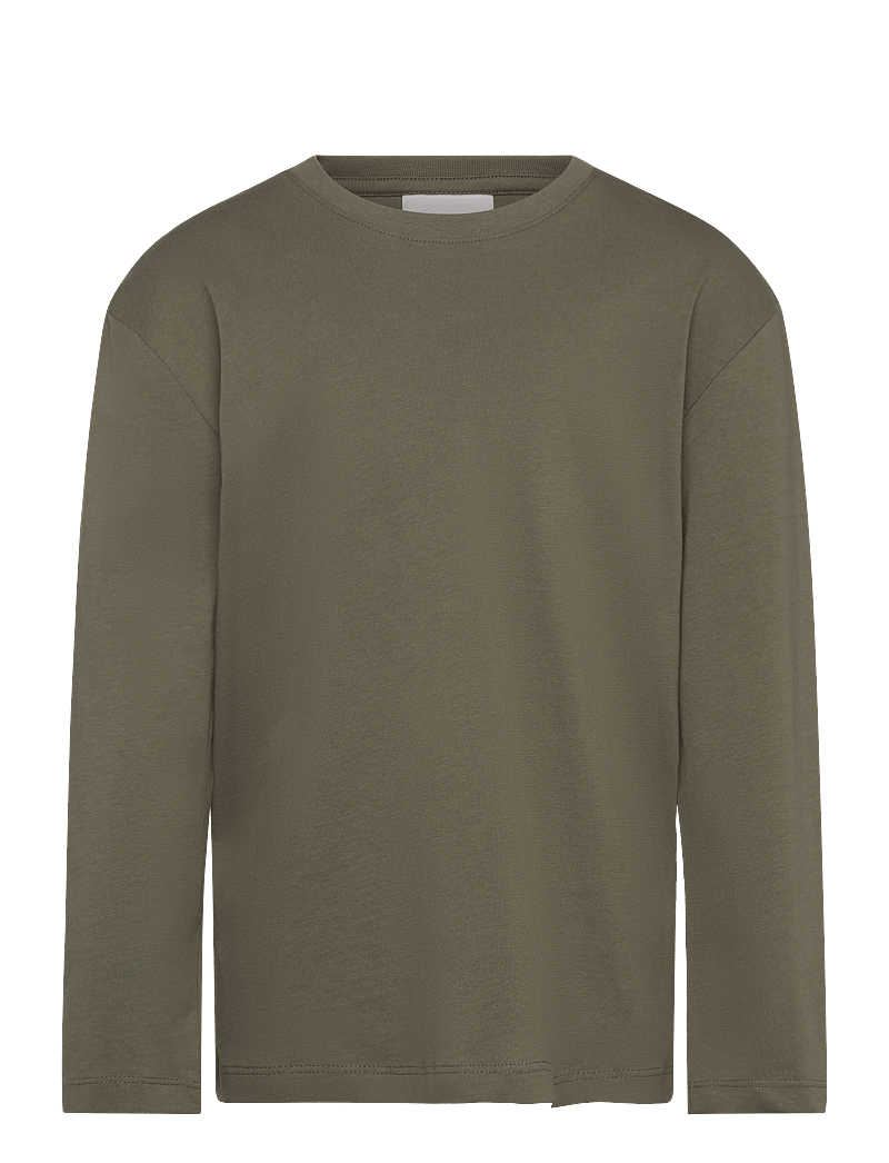 Enkel Studio - Basic o-neck tee L/S - langärmelig - army - 0