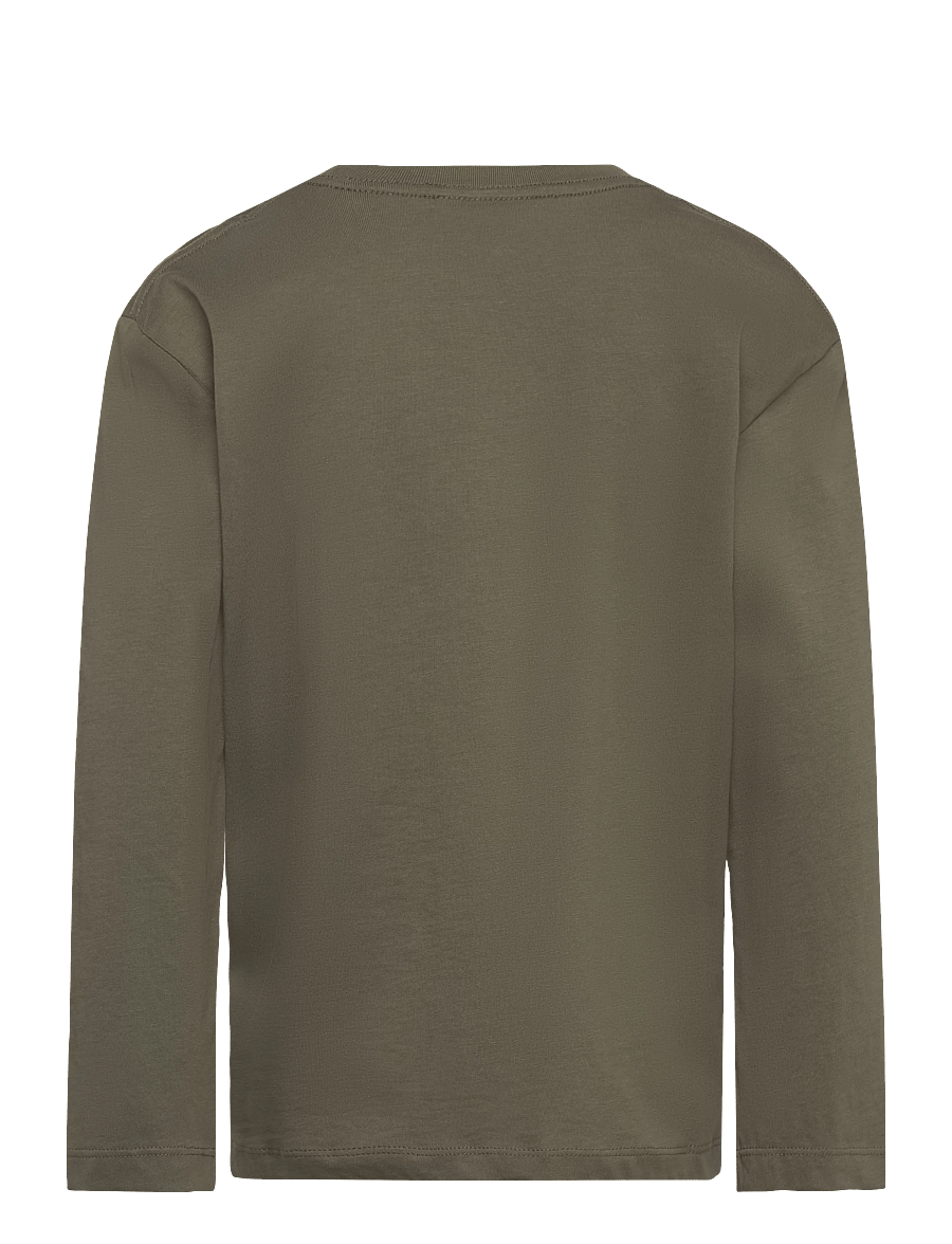 Enkel Studio - Basic o-neck tee L/S - långärmade t-shirts - army - 1