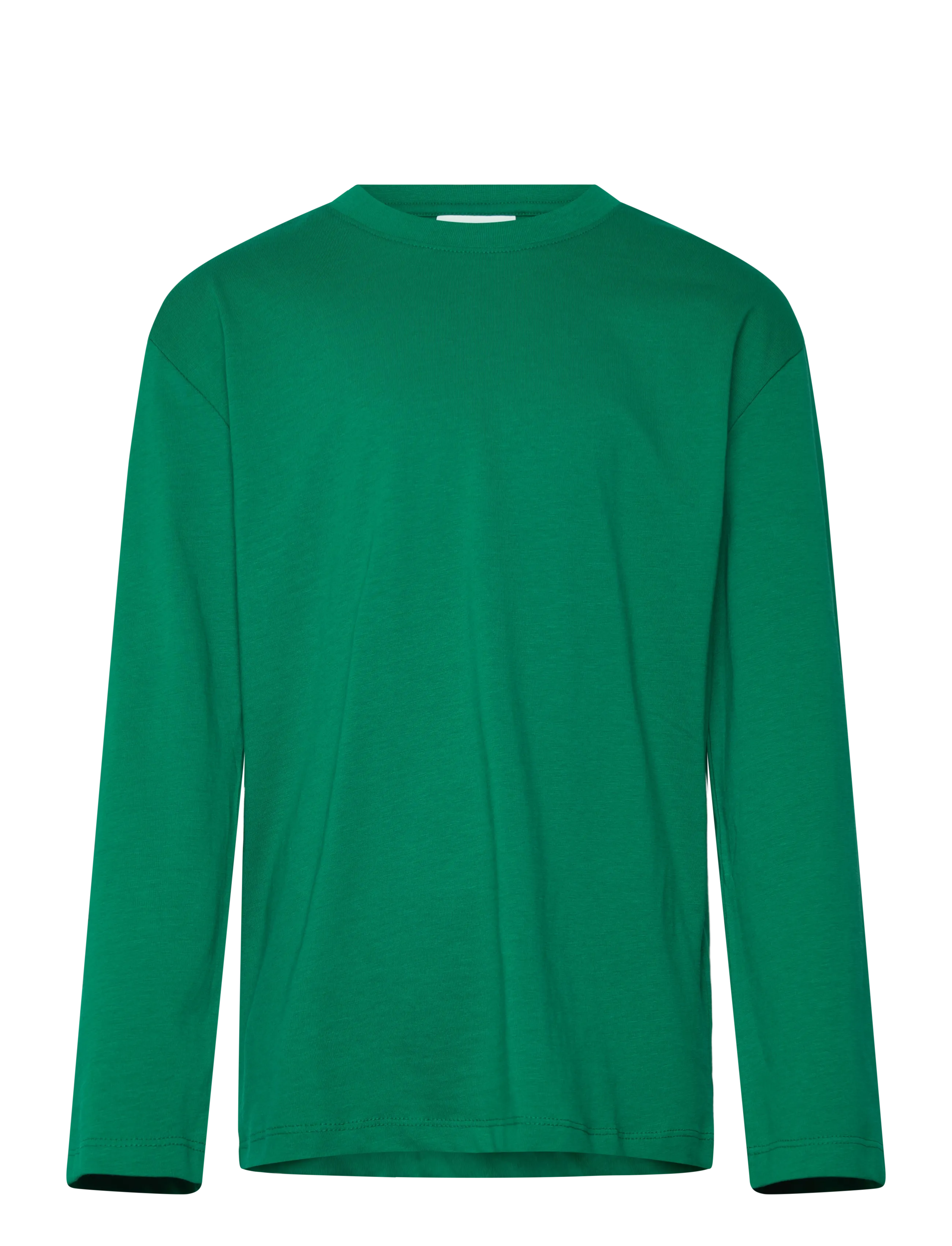 Enkel Studio - Basic o-neck tee L/S - long-sleeved t-shirts - bright green - 0