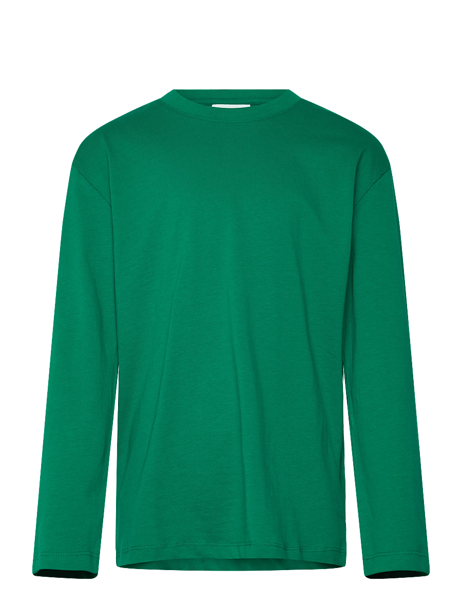 Enkel Studio - Basic o-neck tee L/S - långärmade t-shirts - bright green - 0