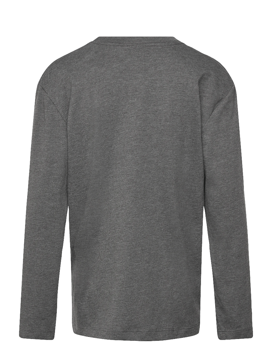 Enkel Studio - Basic o-neck tee L/S - långärmade t-shirts - dk grey - 1
