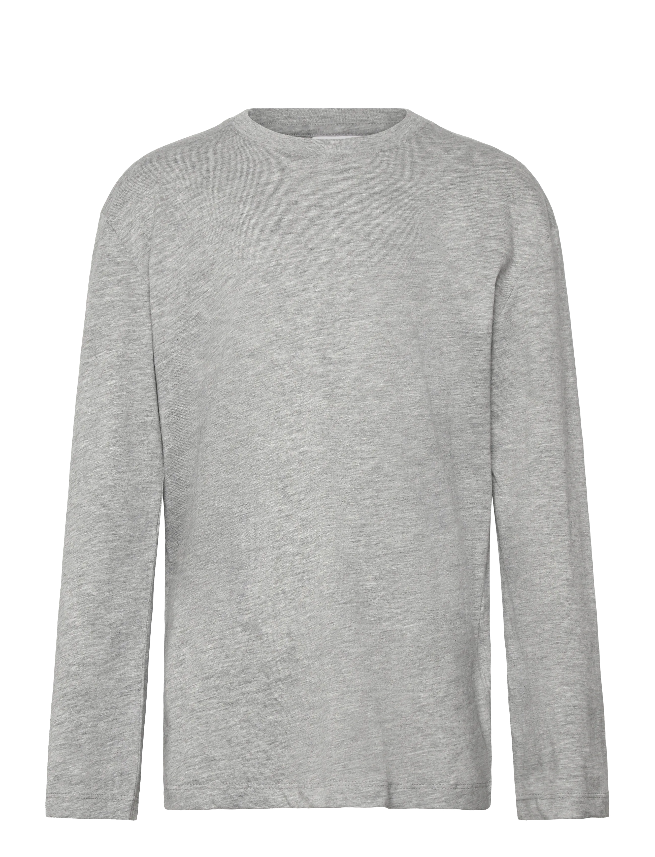 Enkel Studio Basic O-Neck Tee L/S, Børn, Rund Hals Langærmet T-shirt, Grå, Str: 116