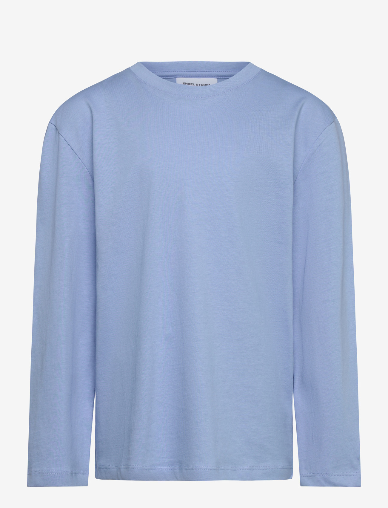 Enkel Studio - Basic o-neck tee L/S - langærmede t-shirts - lt blue - 0