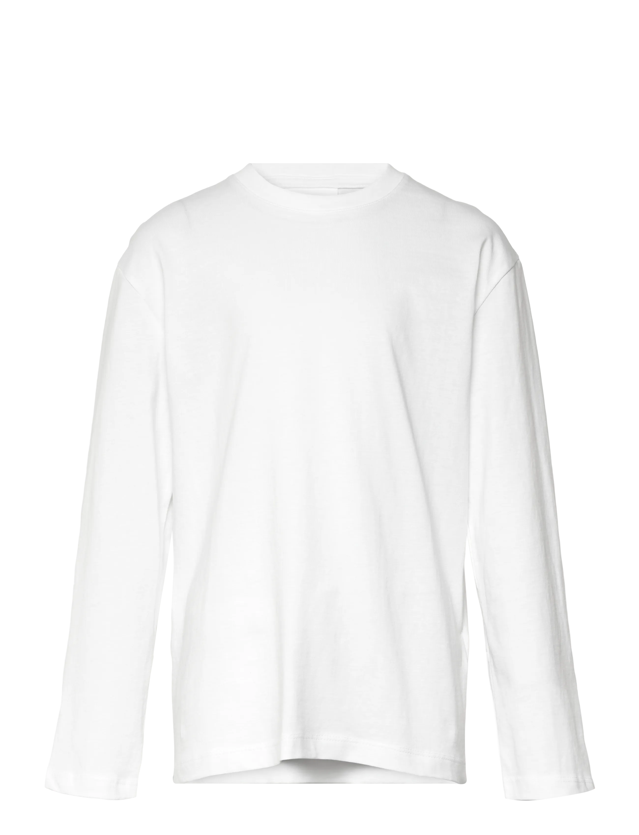 Enkel Studio Basic o-neck tee L/S - Overdele - WHITE / white