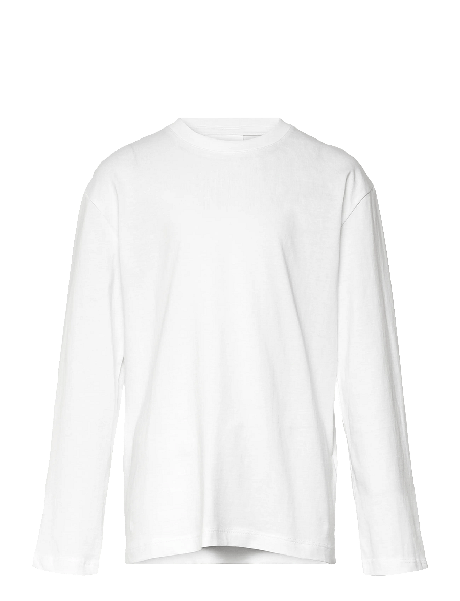 Enkel Studio - Basic o-neck tee L/S - marškinėliai ilgomis rankovėmis - white - 1