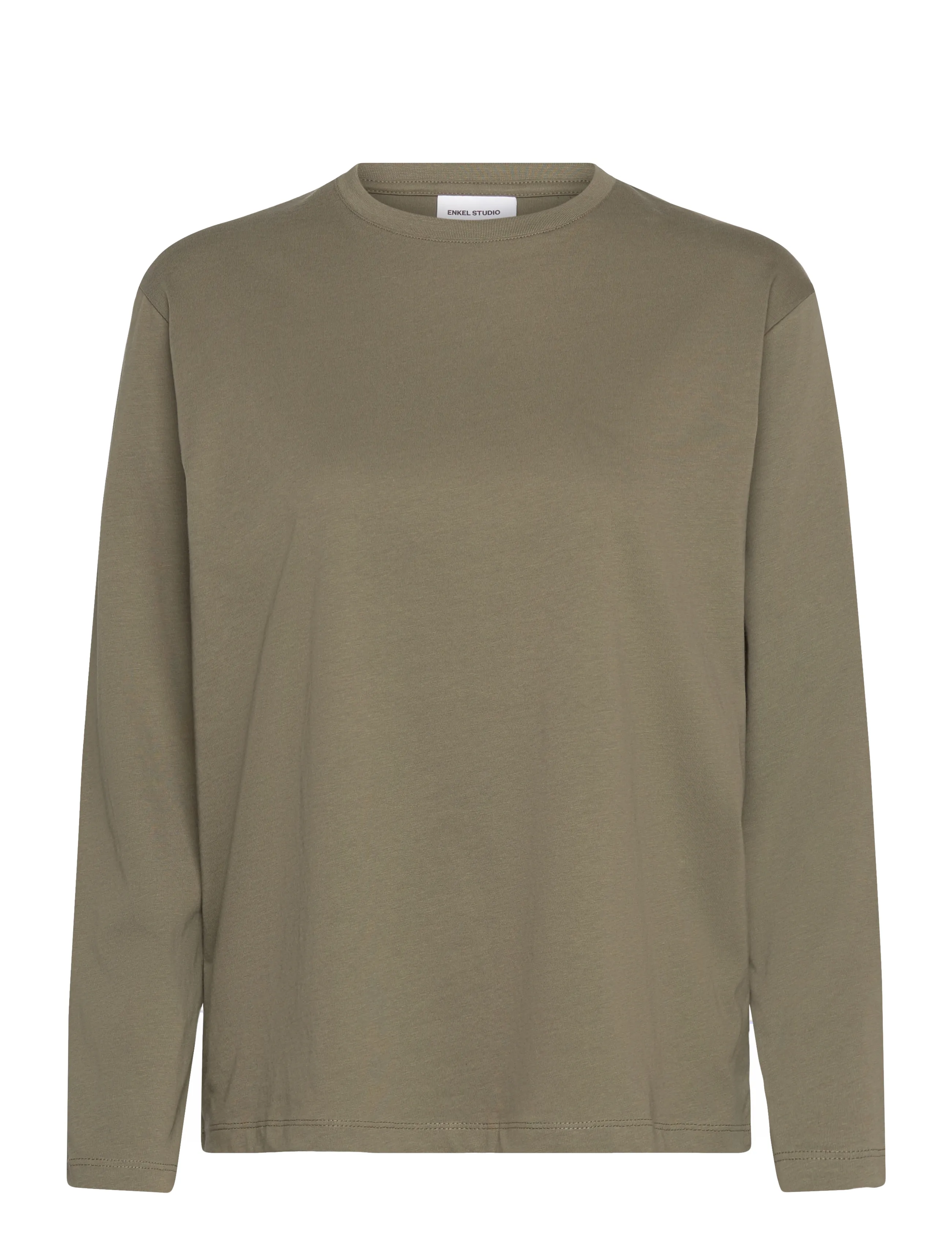 Enkel Studio Basic o-neck tee L/S - Basplagg - ARMY / khaki/green