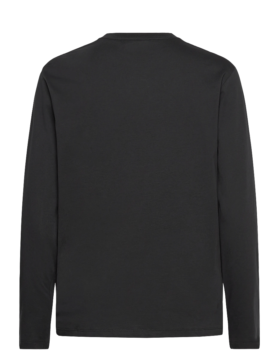 Enkel Studio - Basic o-neck tee L/S - langärmlige tops - black - 1