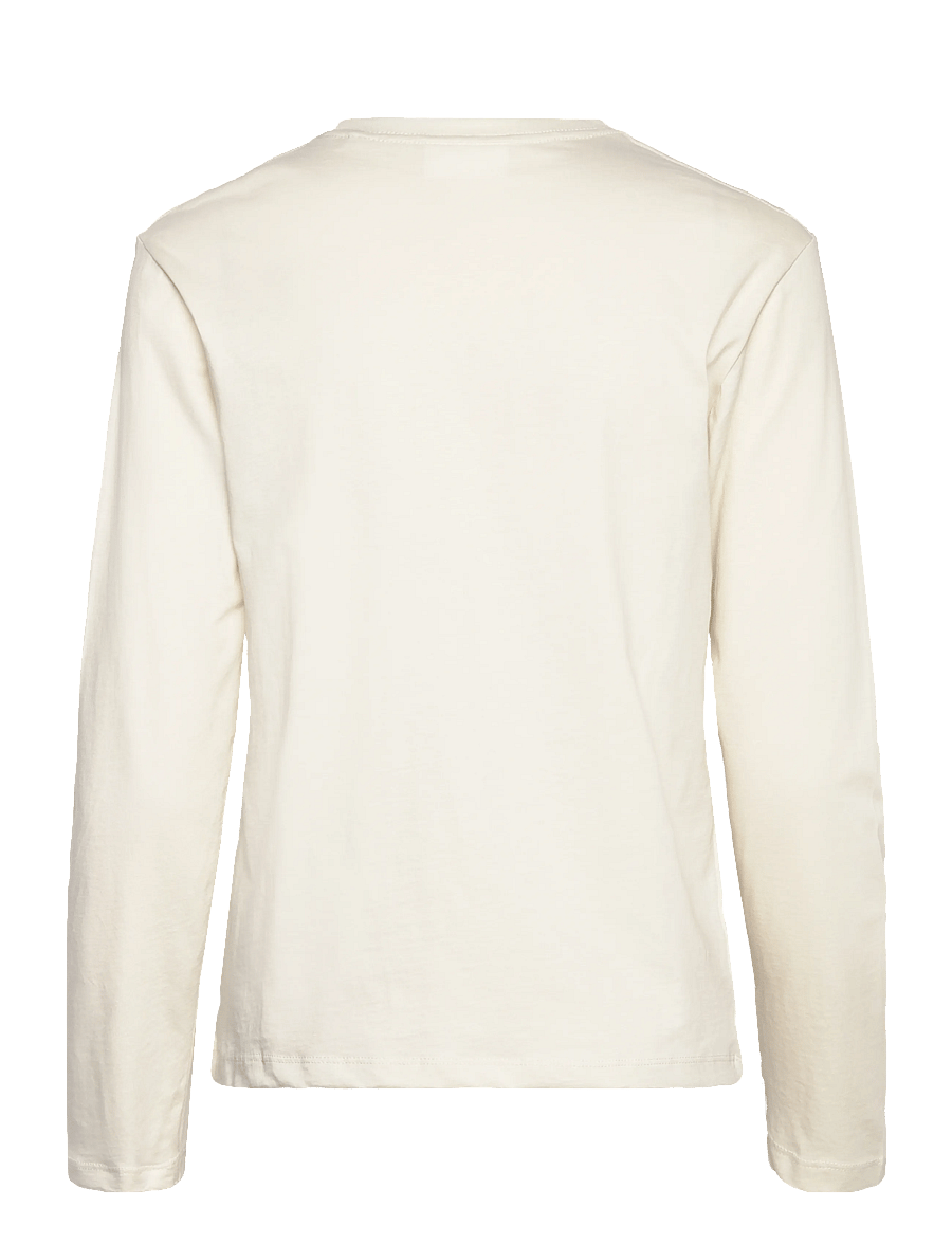 Enkel Studio - Basic o-neck tee L/S - pikkade varrukatega alussärgid - bone white - 1