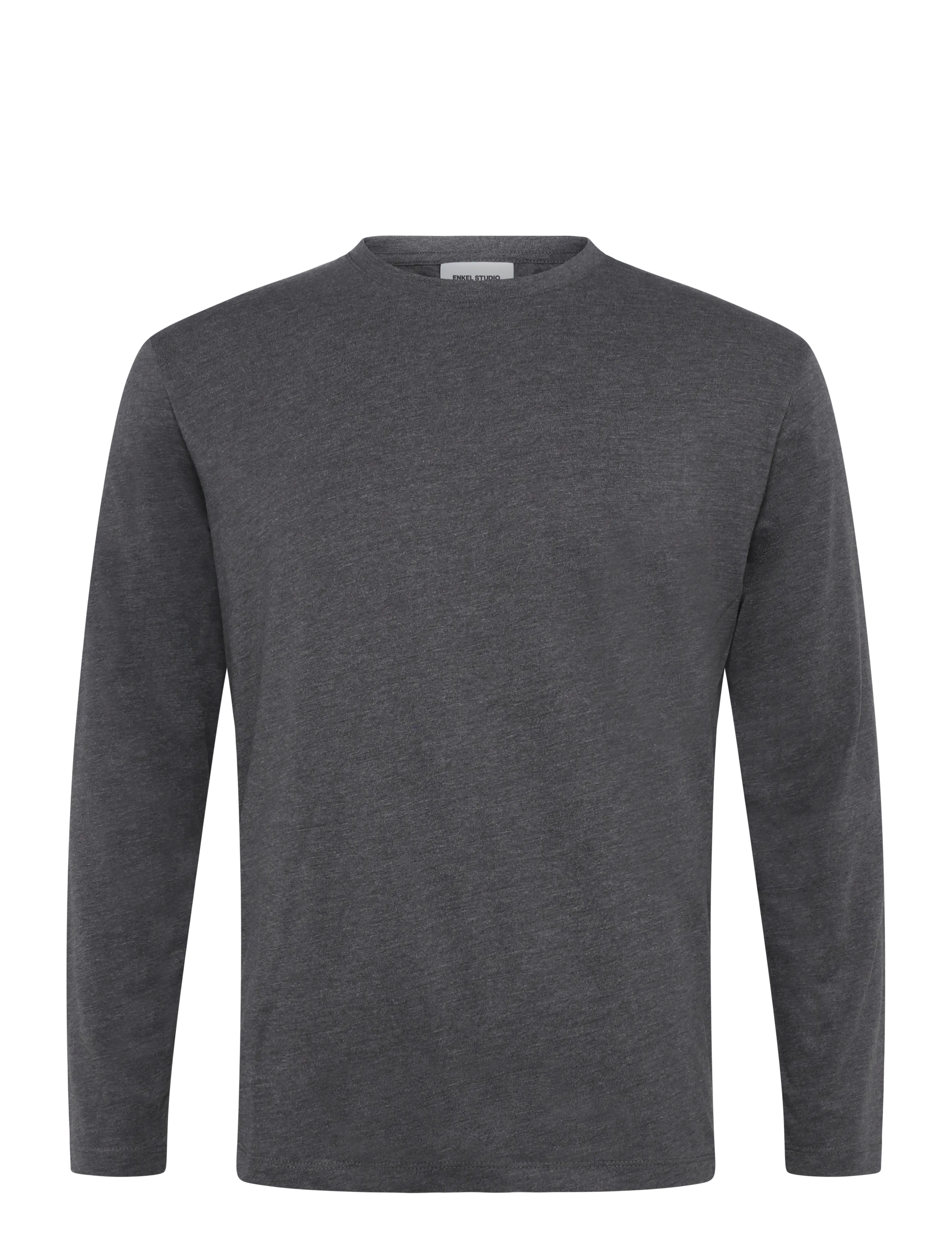 Enkel Studio Basic o-neck tee L/S - Langærmede toppe - DK GREY / grey