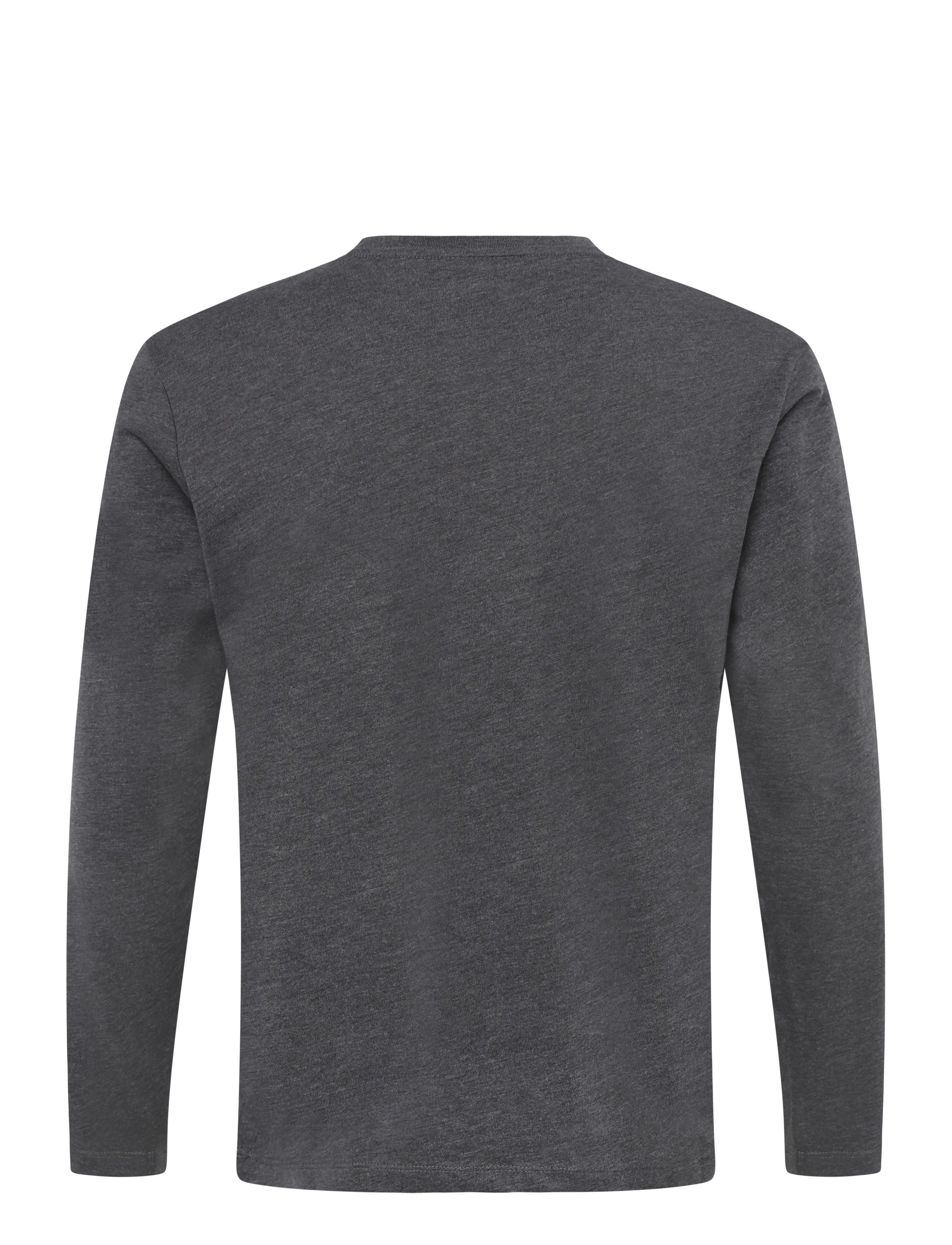 Enkel Studio - Basic o-neck tee L/S - langærmede toppe - dk grey - 1