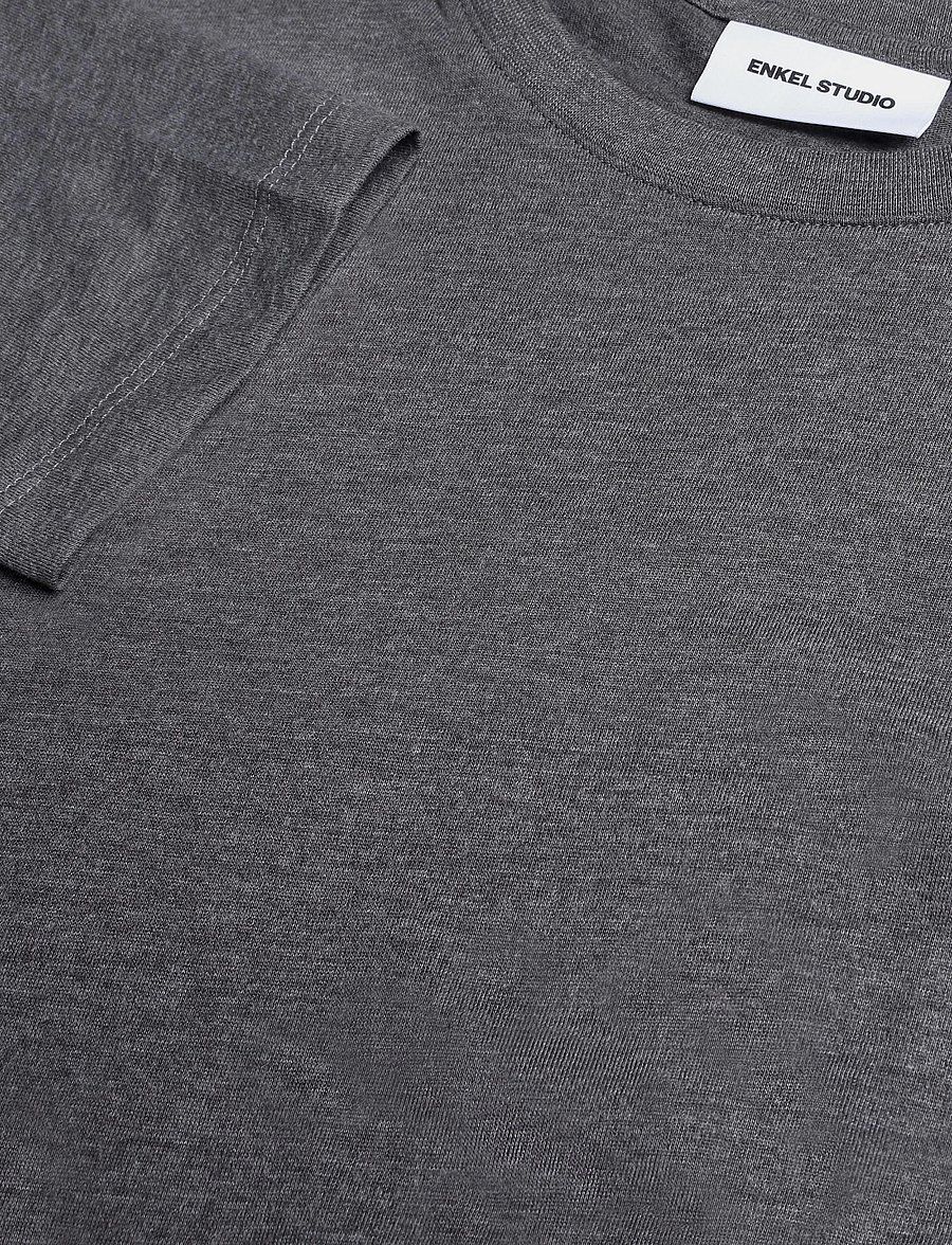 Enkel Studio - Basic o-neck tee L/S - langärmlige tops - dk grey - 2