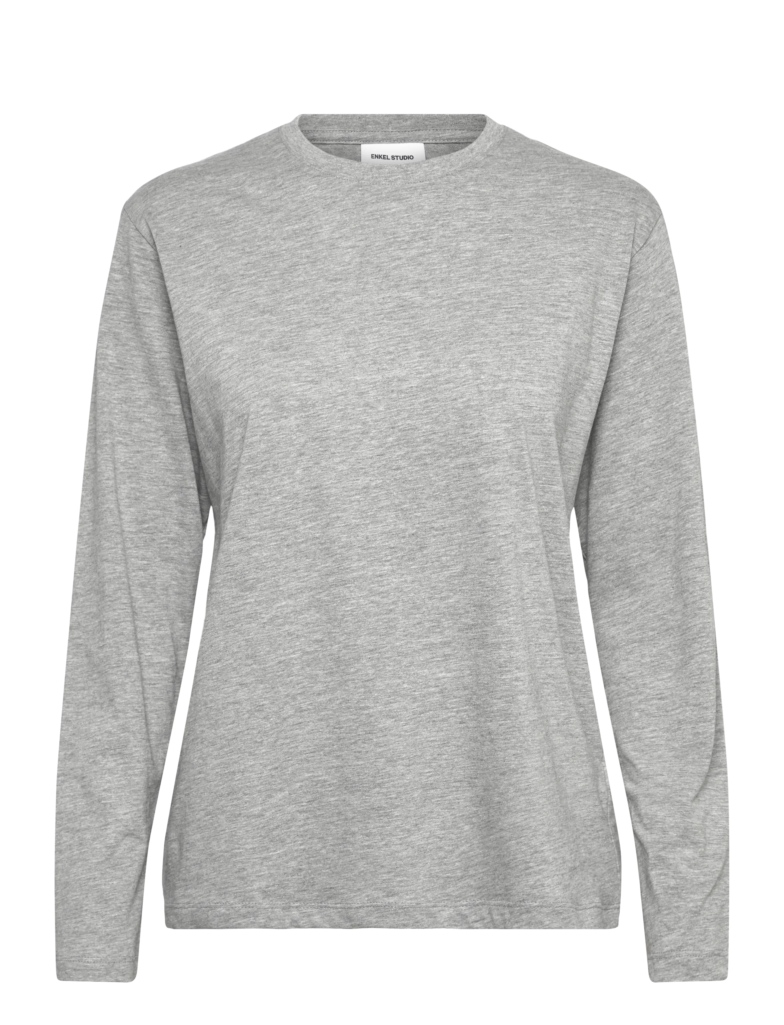 Enkel Studio Basic o-neck tee L/S - Enkel Studio - GREY MEL / grey