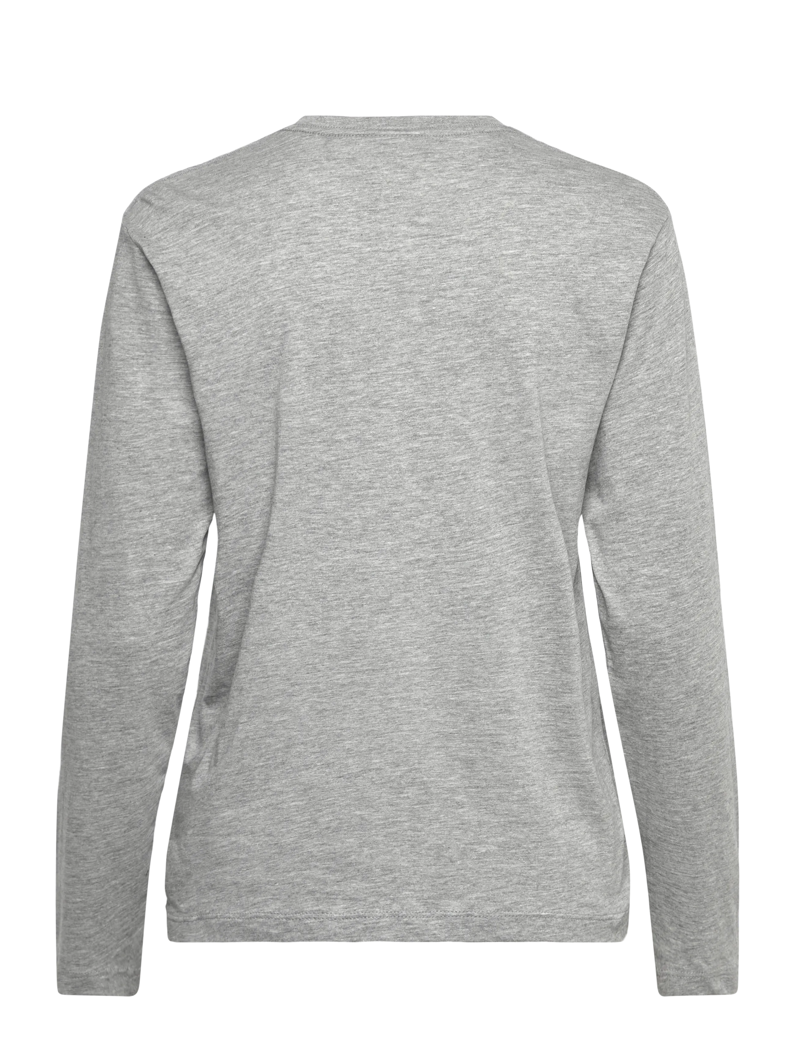 Enkel Studio - Basic o-neck tee L/S - laveste priser - grey mel - 2