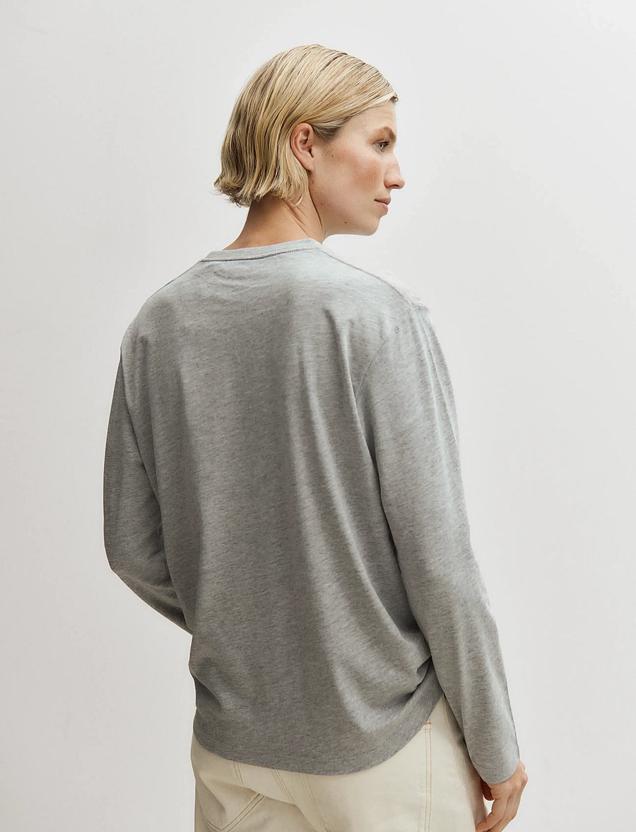 Enkel Studio - Basic o-neck tee L/S - langärmlige tops - grey mel - 3