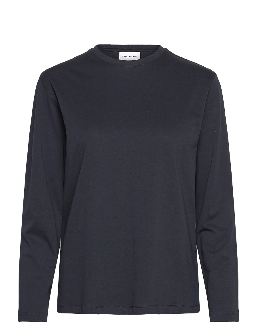 Enkel Studio - Basic o-neck tee L/S - pikkade varrukatega alussärgid - navy - 1