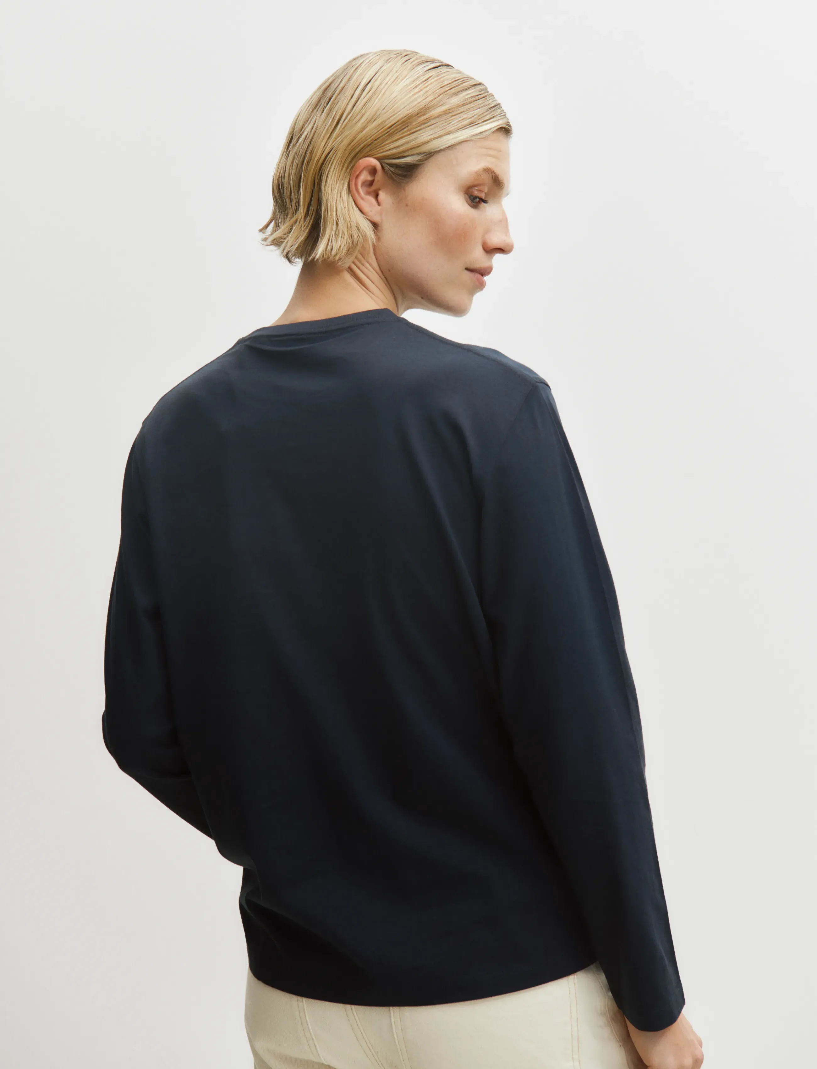 Enkel Studio - Basic o-neck tee L/S - langärmlige tops - navy - 3