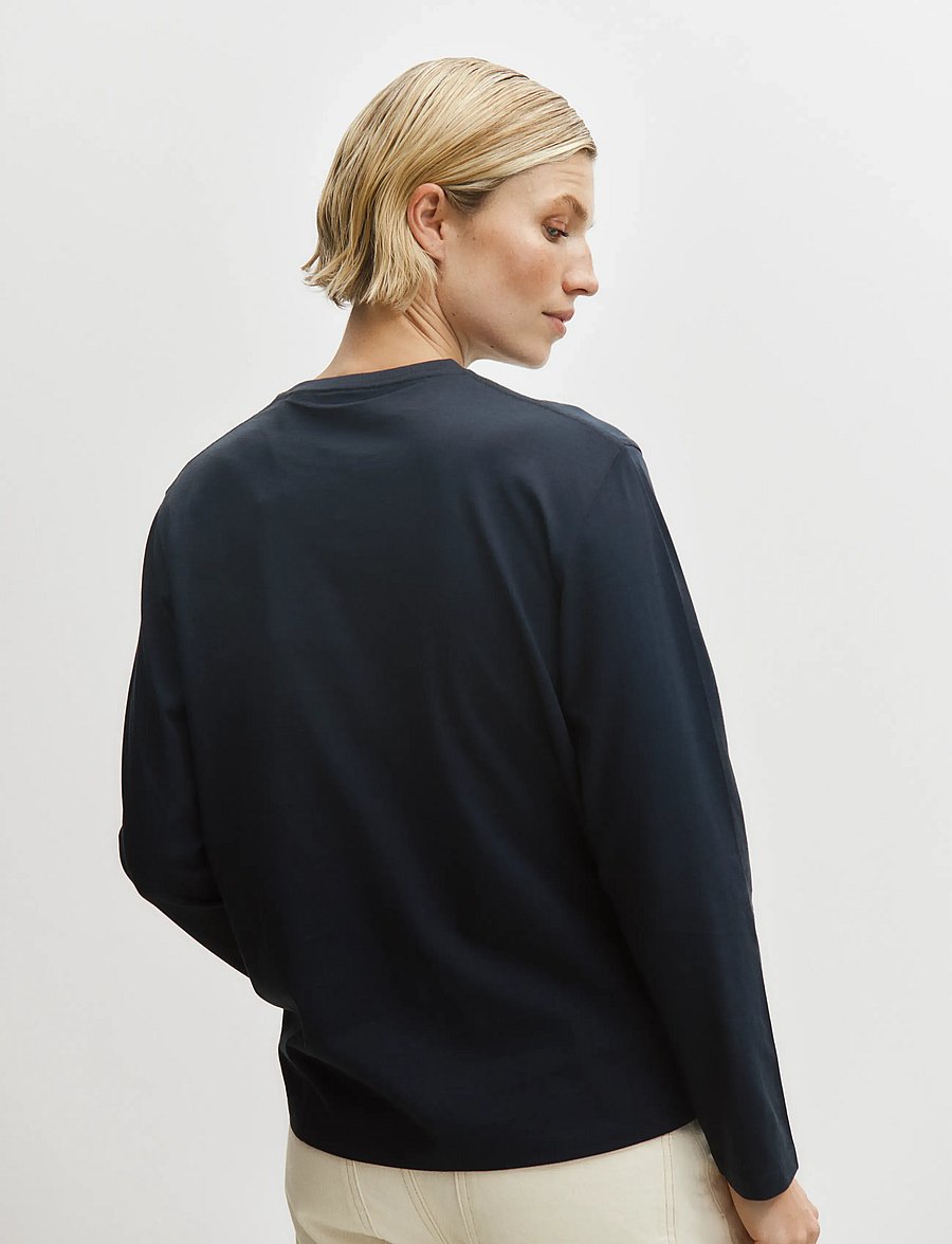 Enkel Studio - Basic o-neck tee L/S - pikkade varrukatega alussärgid - navy - 3