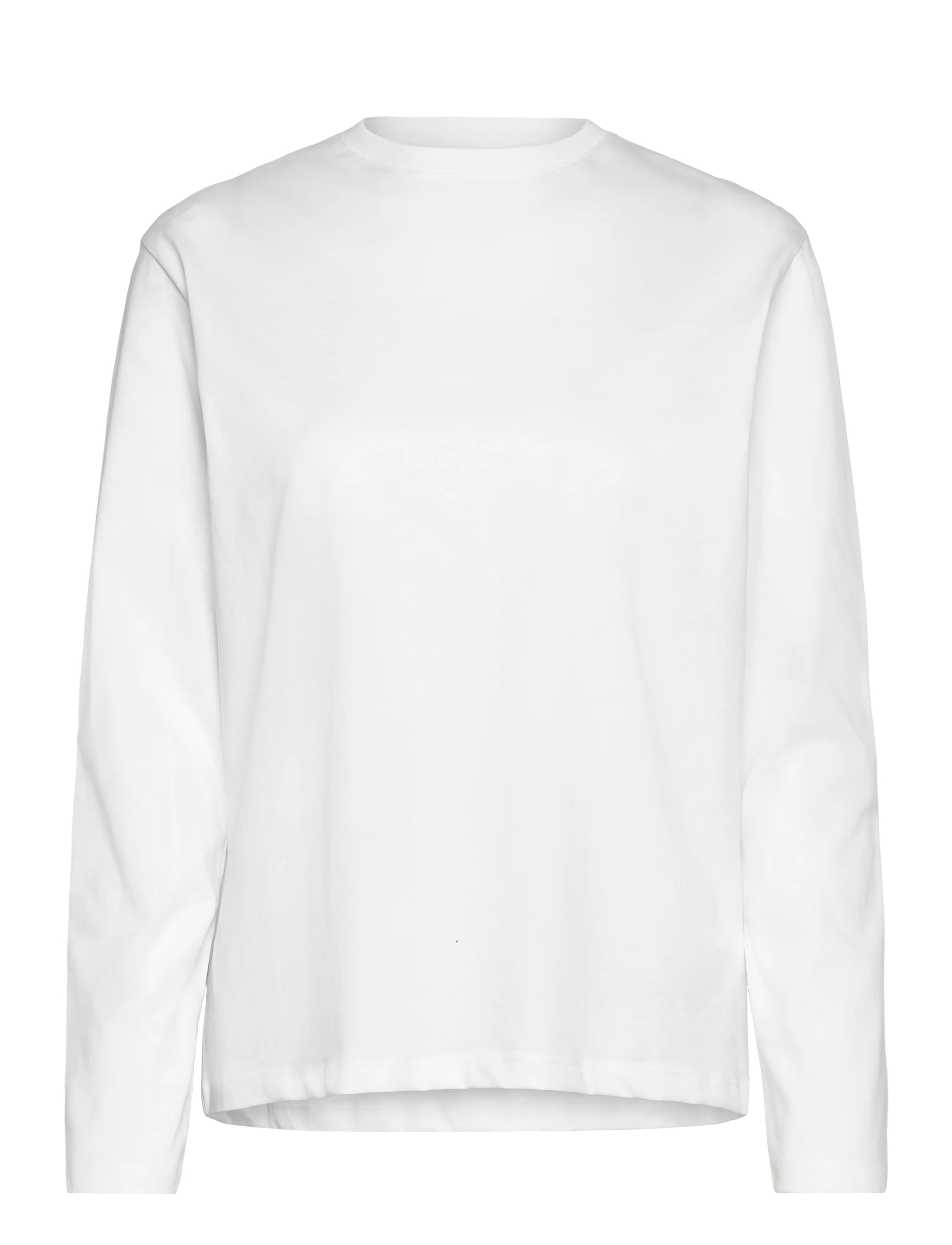 Enkel Studio Basic o-neck tee L/S - Tøj - WHITE / white