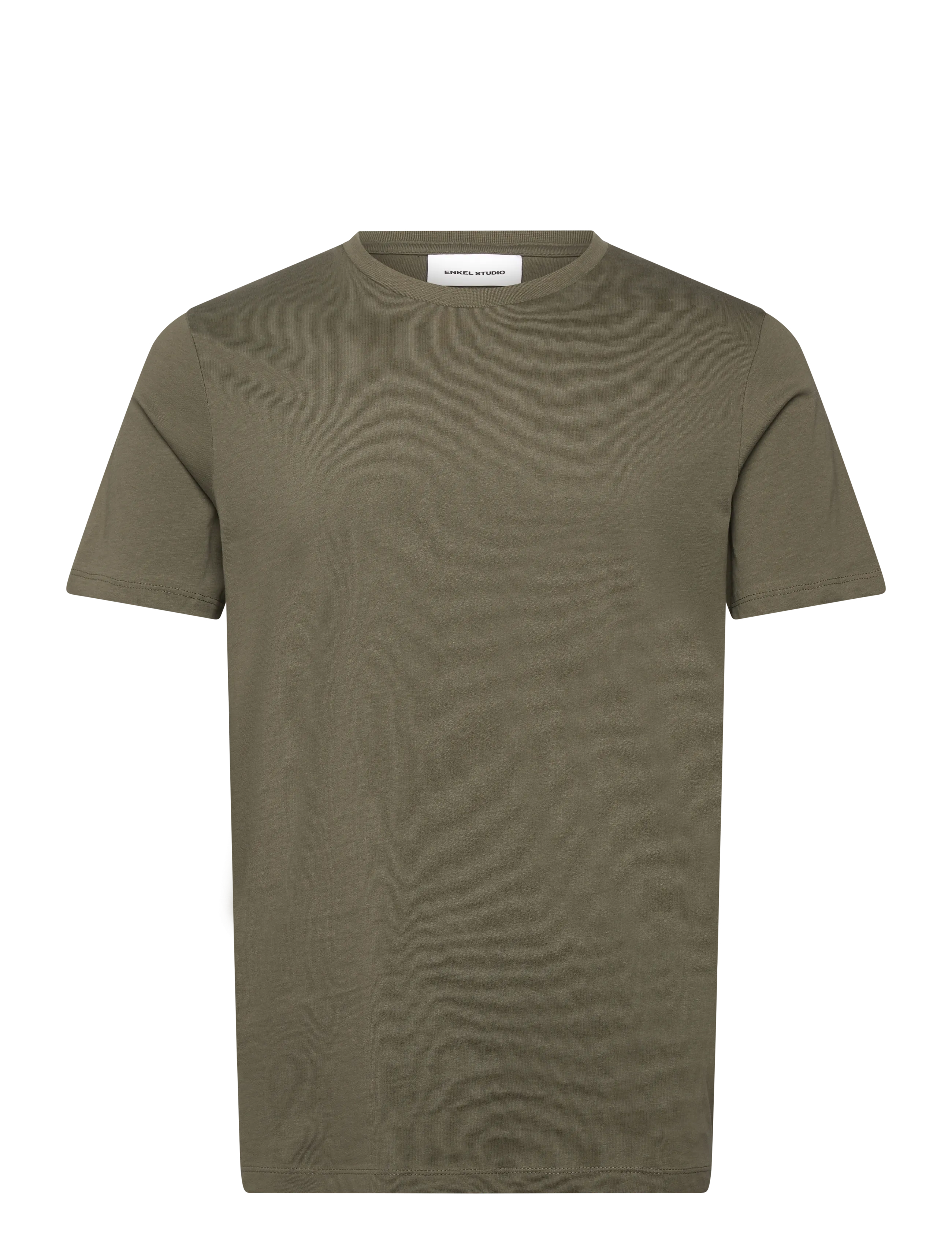 Enkel Studio Basic o-neck tee S/S - Clothing - ARMY / green