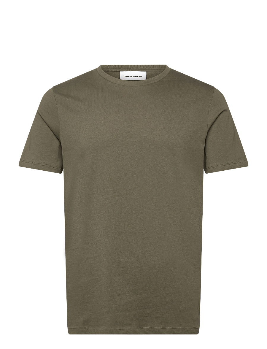 Enkel Studio - Basic o-neck tee S/S - lühikeste varrukatega t-särgid - army - 1