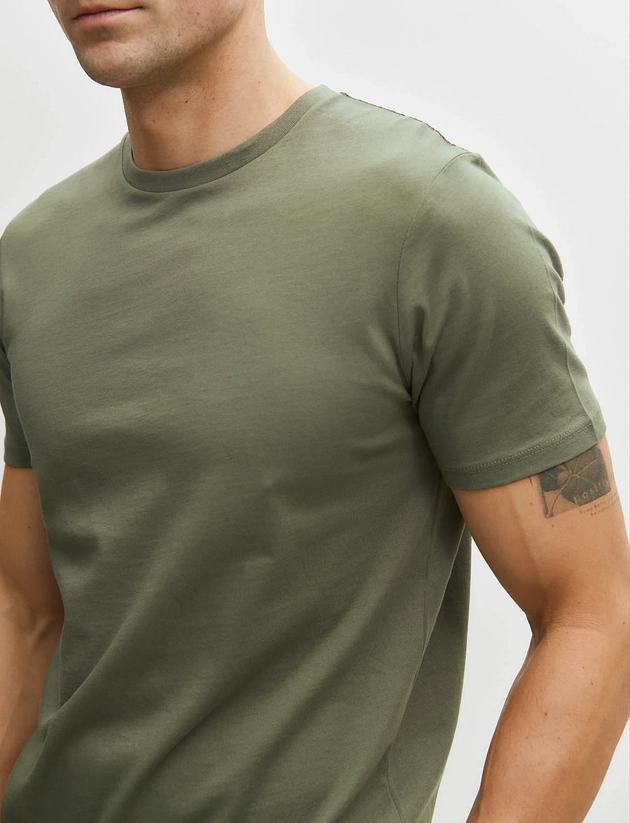 Enkel Studio - Basic o-neck tee S/S - lühikeste varrukatega t-särgid - army - 4