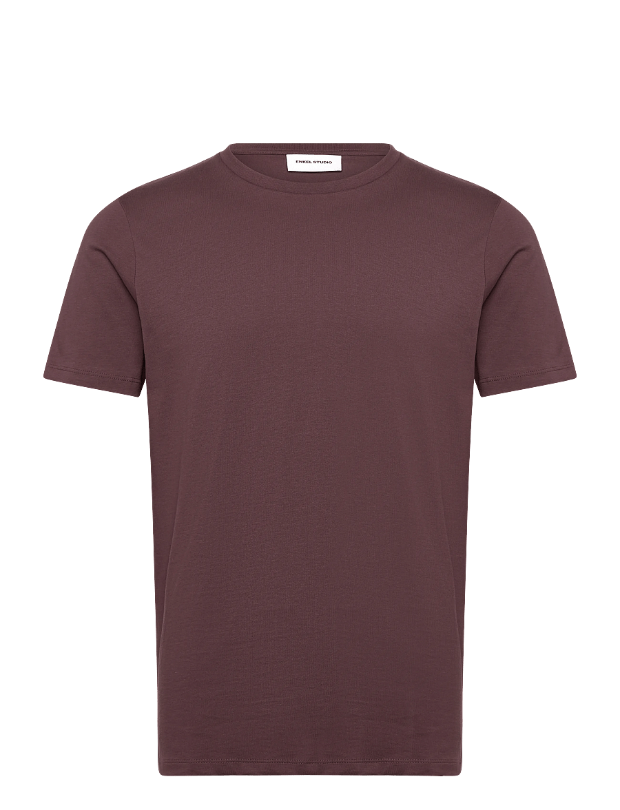 Enkel Studio - Basic o-neck tee S/S - kurzärmelige t-shirts - berry red - 1