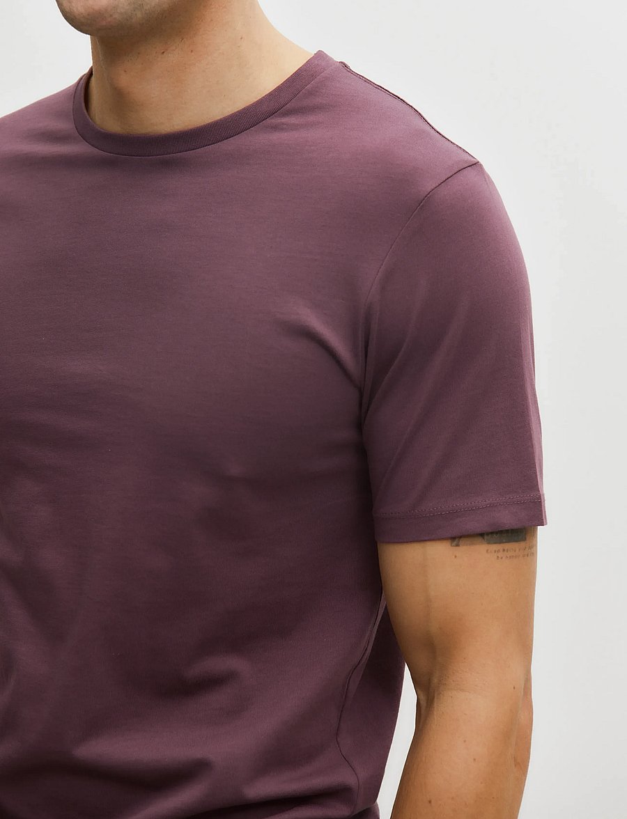 Enkel Studio - Basic o-neck tee S/S - kurzärmelige t-shirts - berry red - 4
