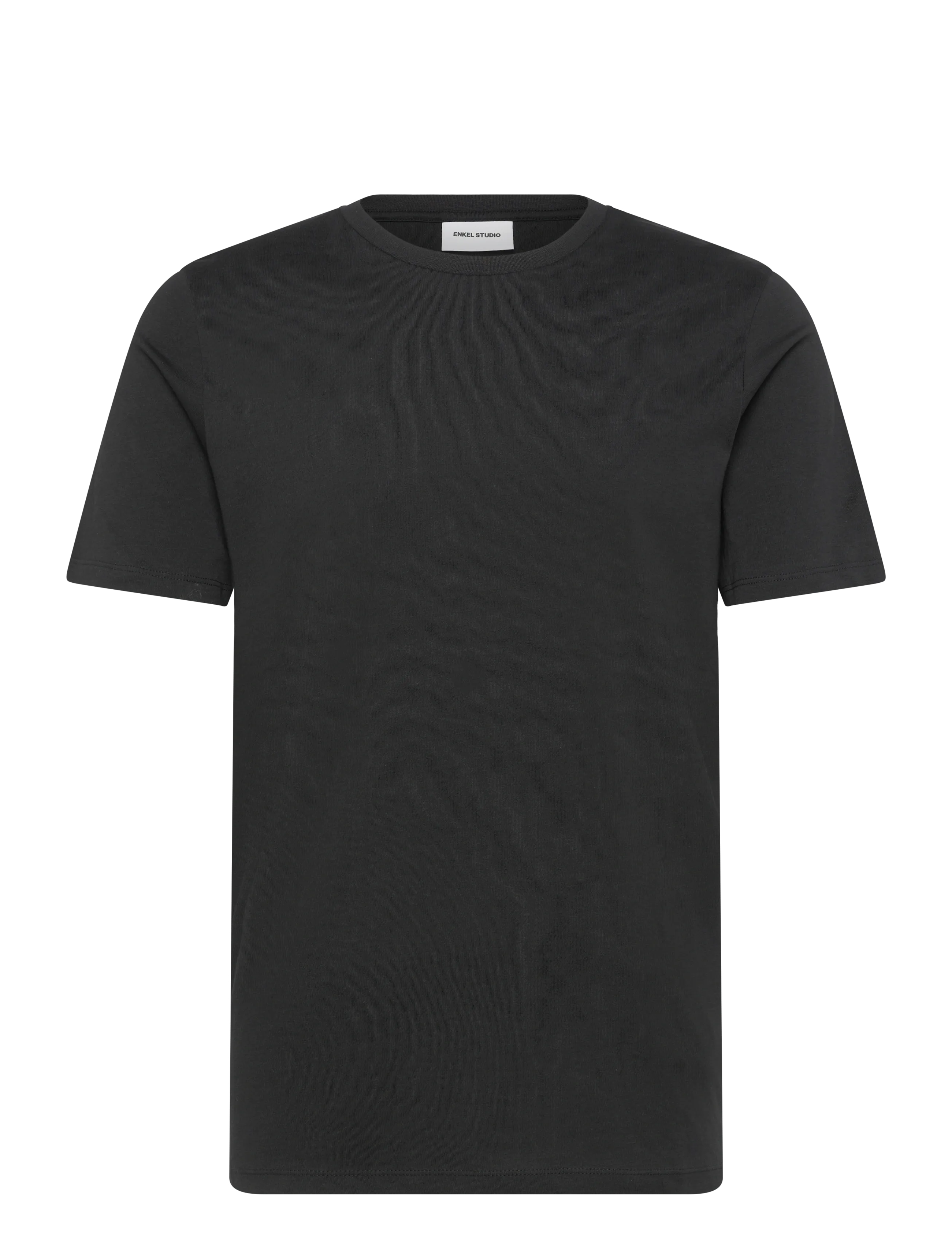 Enkel Studio Basic o-neck tee S/S - T-shirts - BLACK / grey