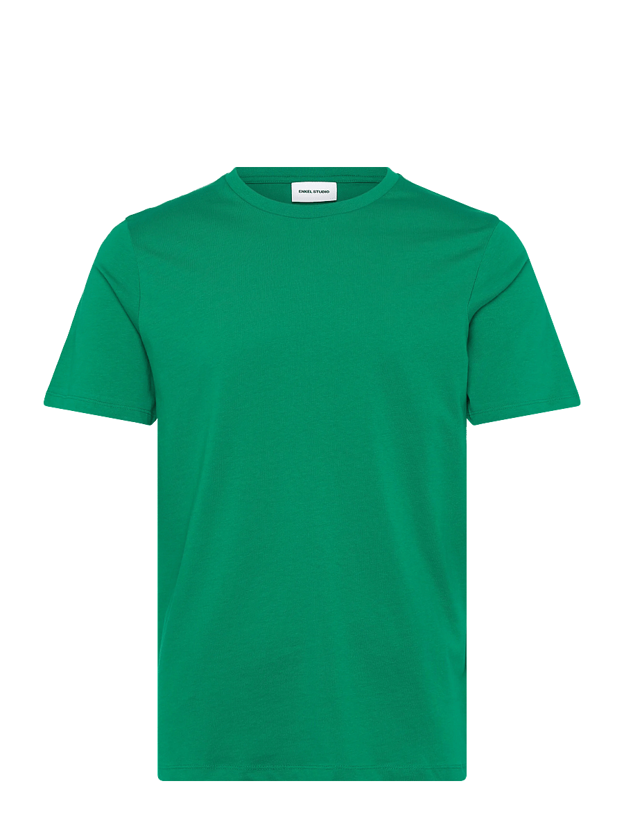 Enkel Studio - Basic o-neck tee S/S - short-sleeved t-shirts - bright green - 1