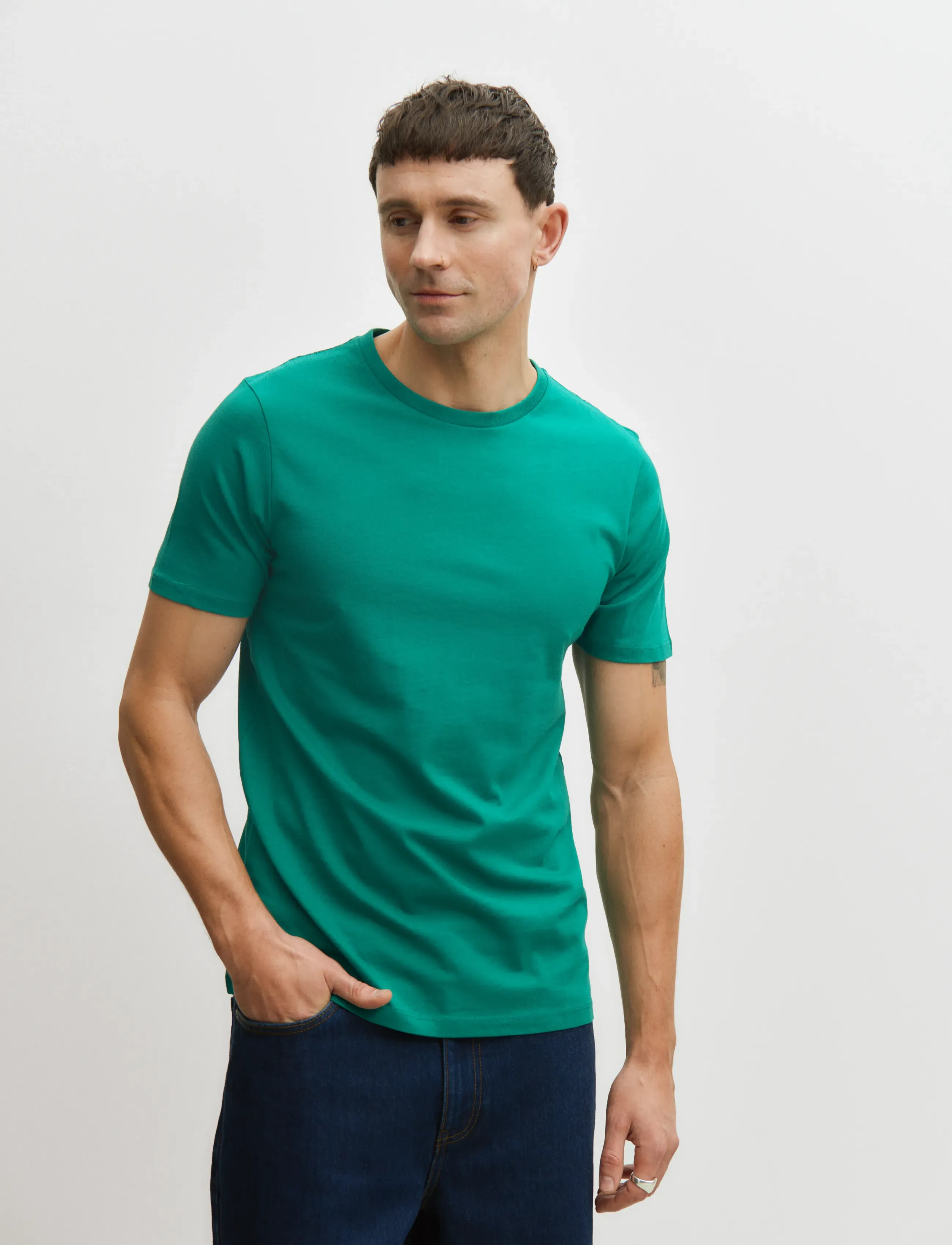 Enkel Studio Basic o-neck tee S/S - T-skjorter - BRIGHT GREEN / green