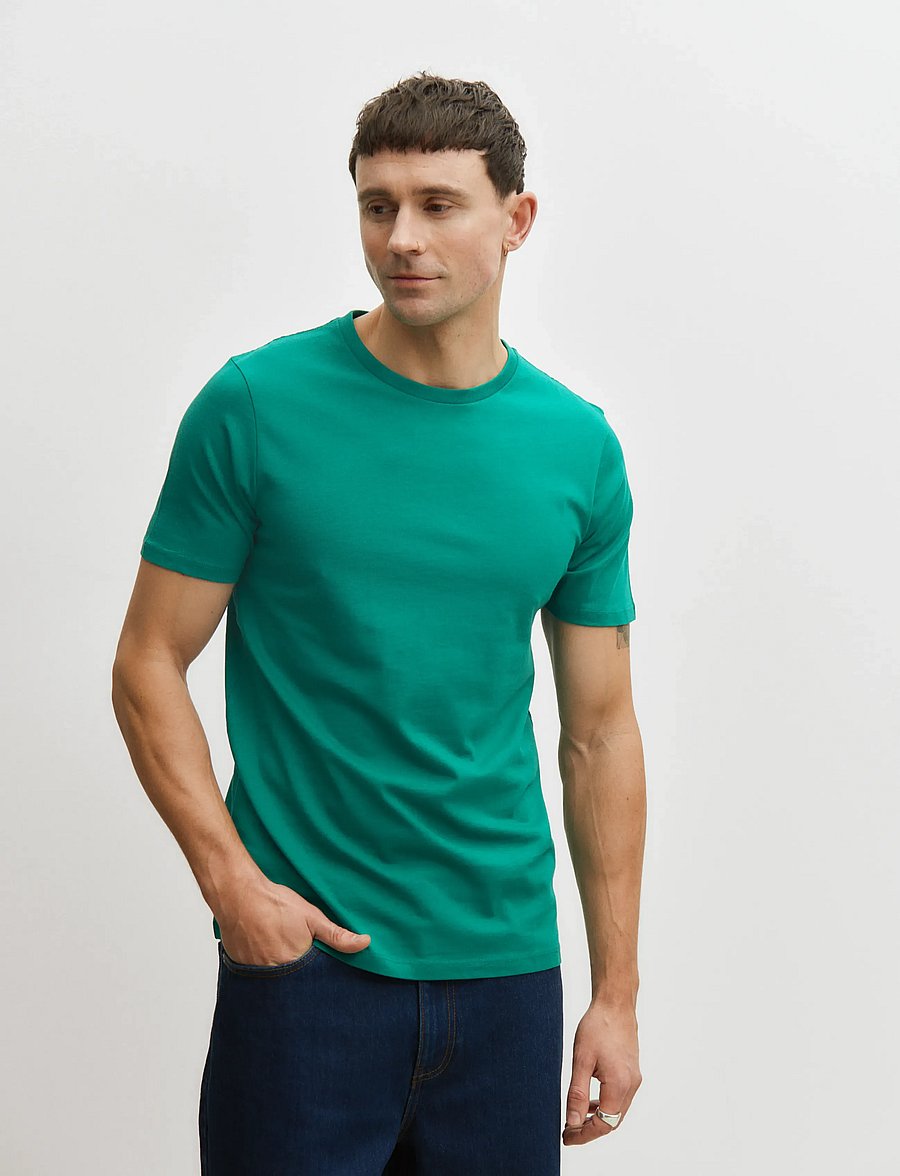 Enkel Studio - Basic o-neck tee S/S - short-sleeved t-shirts - bright green - 0
