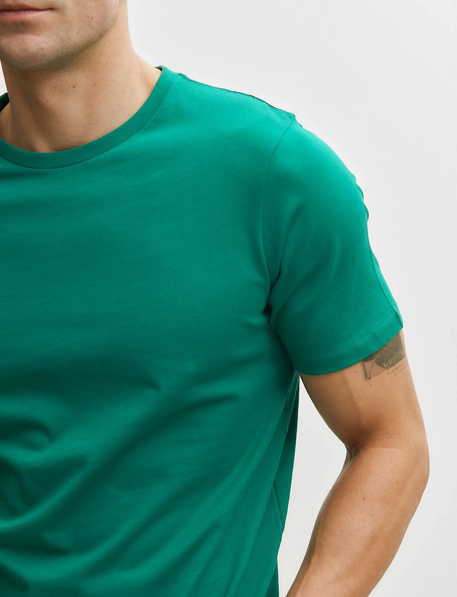 Enkel Studio - Basic o-neck tee S/S - short-sleeved t-shirts - bright green - 4