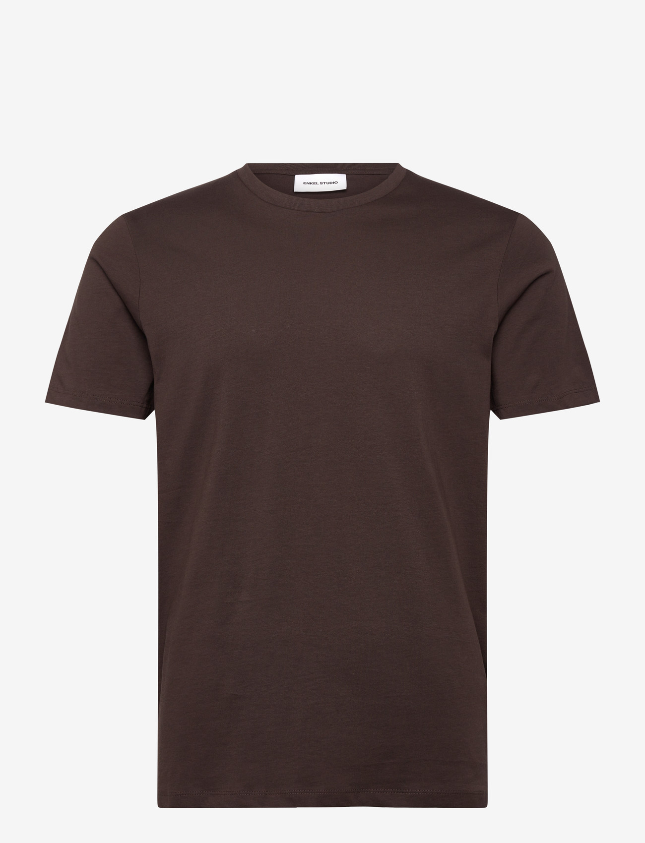Enkel Studio - Basic o-neck tee S/S - lühikeste varrukatega t-särgid - brown - 1