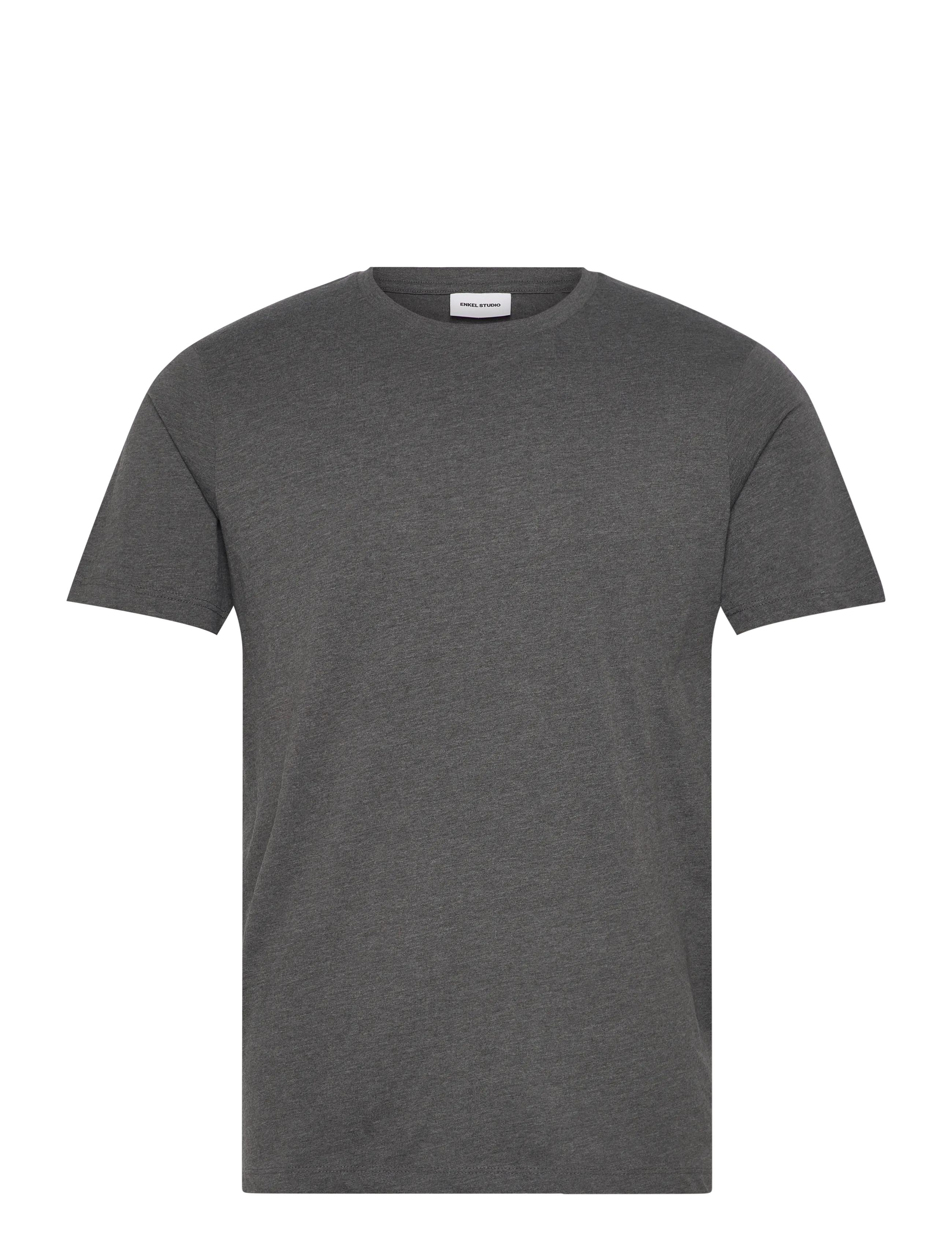 Enkel Studio Basic o-neck tee S/S - Lägsta priserna - DK GREY / grey