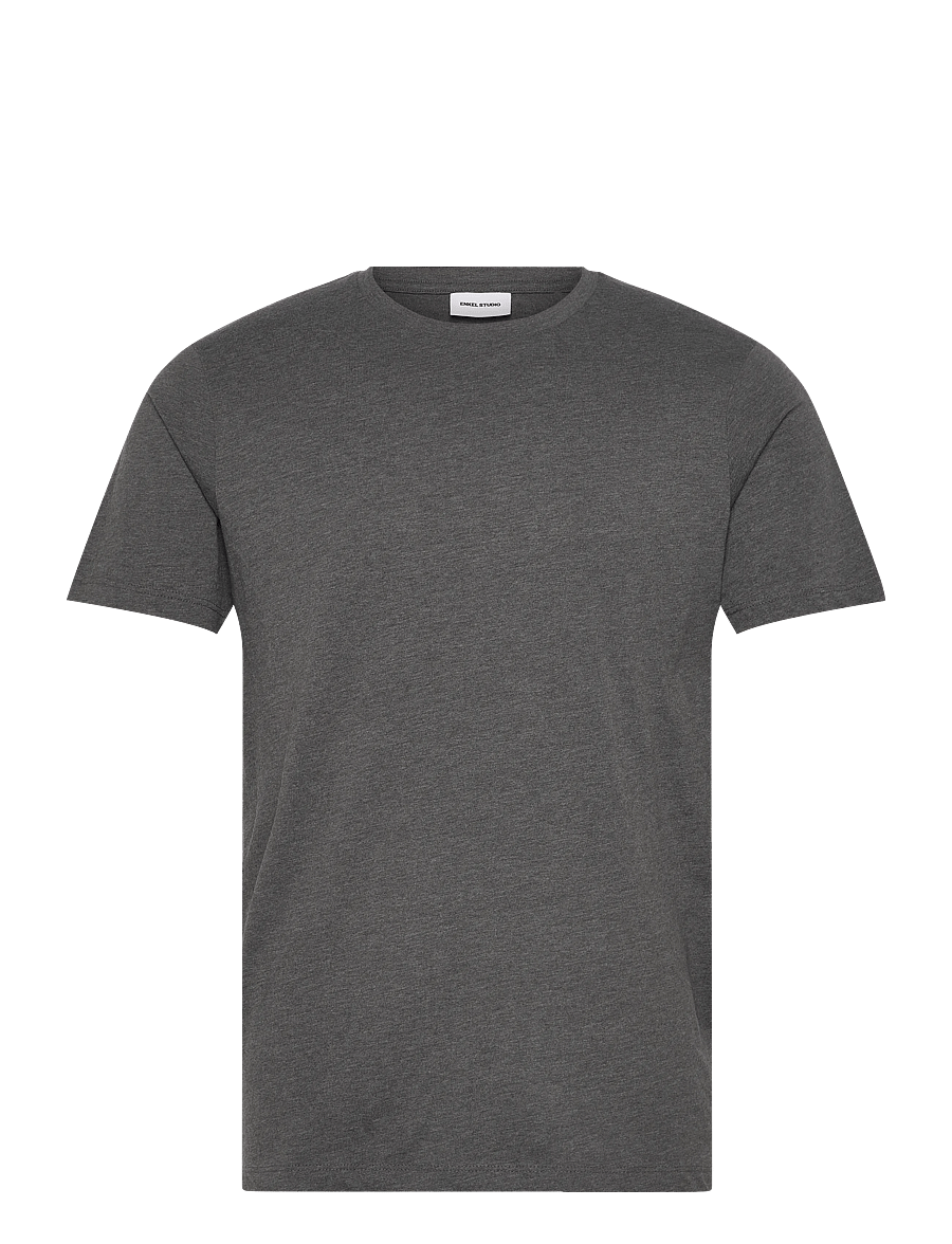 Enkel Studio - Basic o-neck tee S/S - short-sleeved t-shirts - dk grey - 1