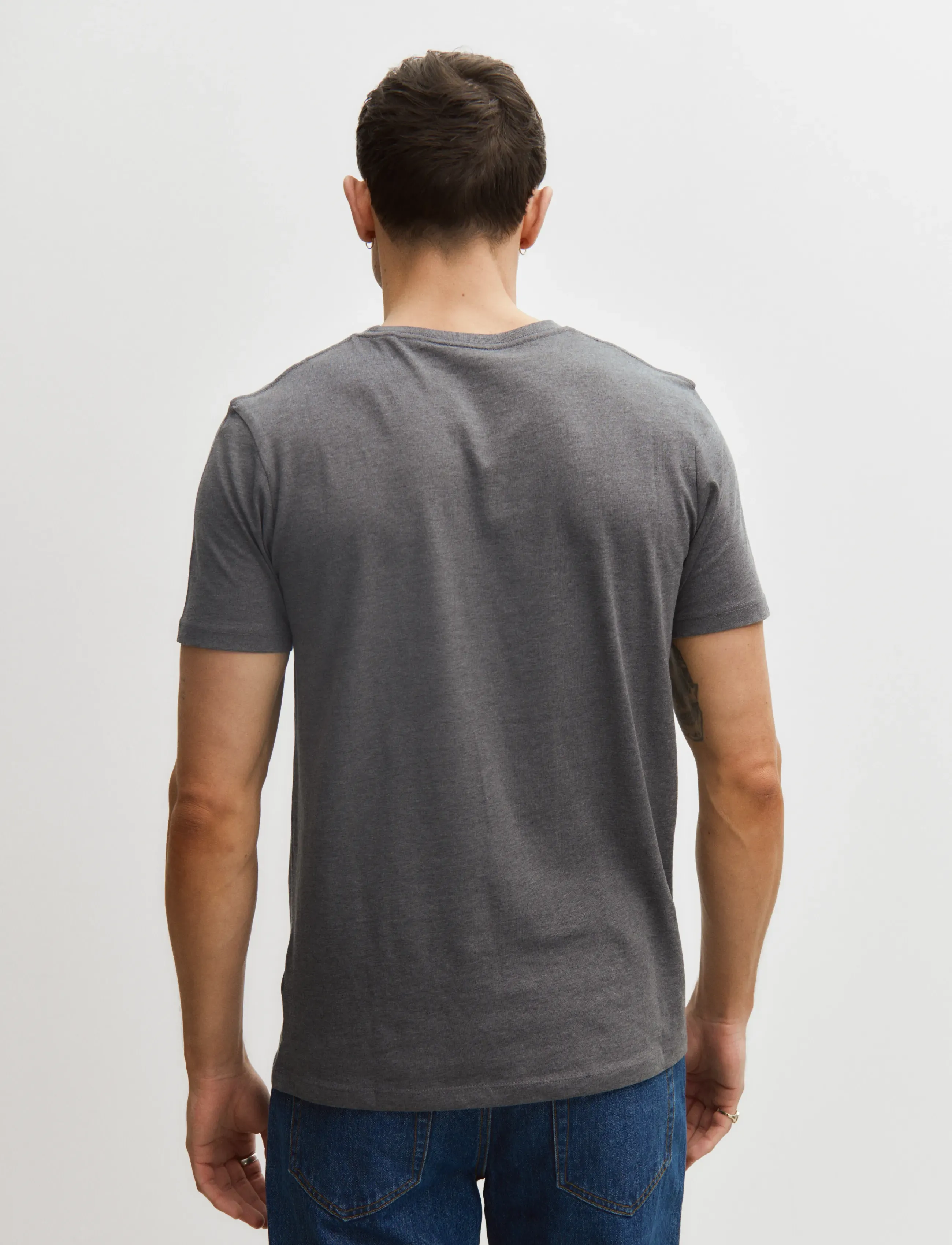 Enkel Studio - Basic o-neck tee S/S - laveste priser - dk grey - 3
