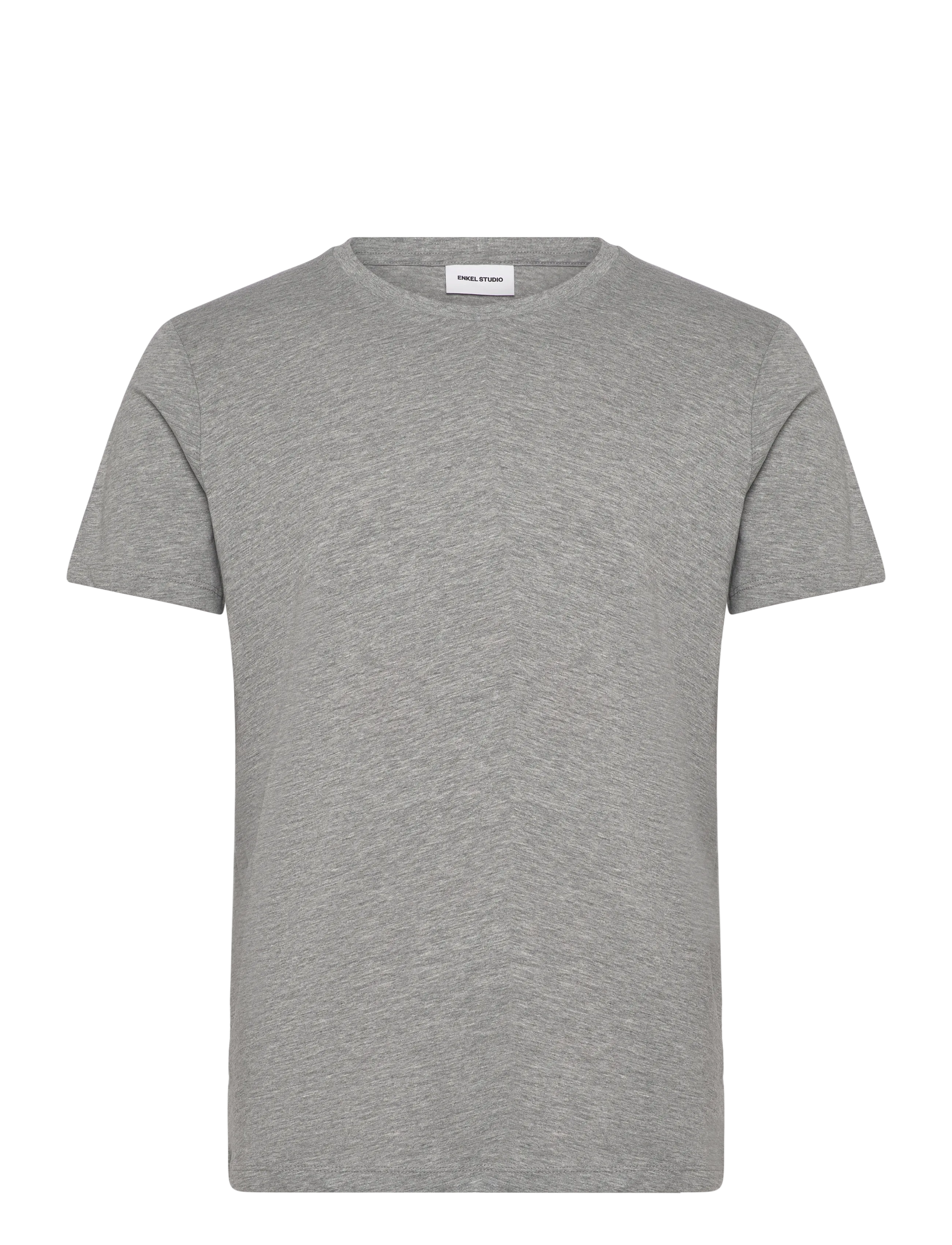 Enkel Studio Basic o-neck tee S/S - Clothing - GREY MEL / grey