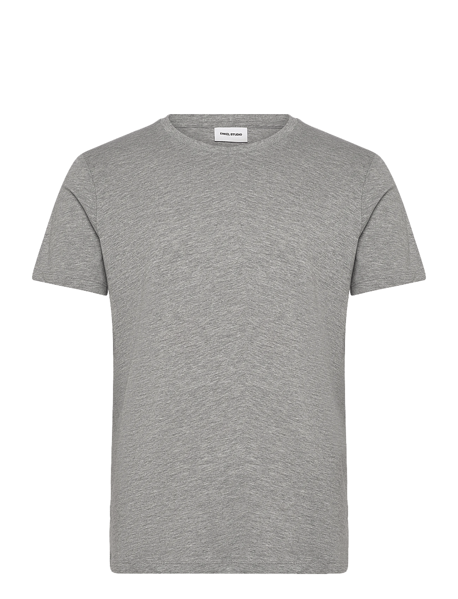 Enkel Studio - Basic o-neck tee S/S - kurzärmelige t-shirts - grey mel - 1