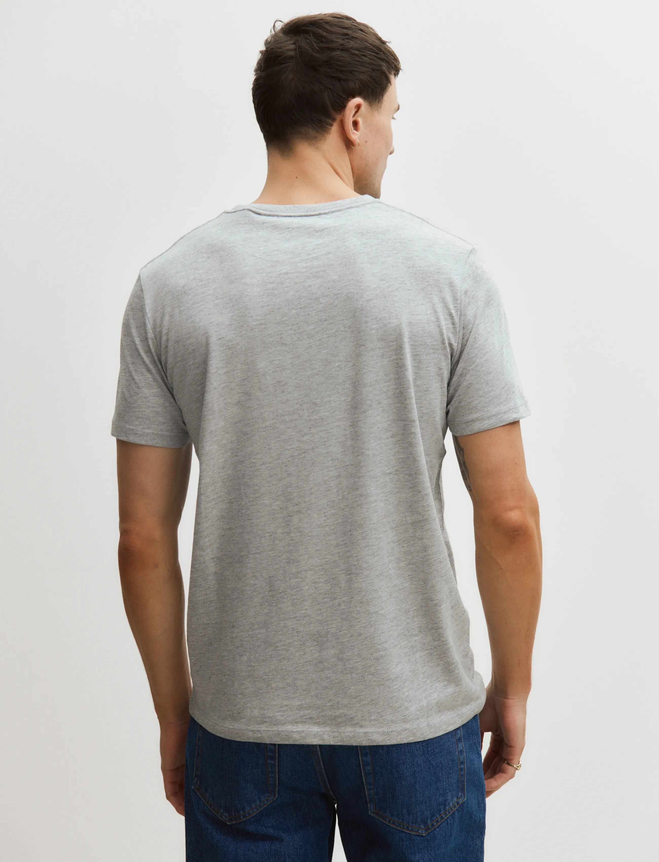 Enkel Studio - Basic o-neck tee S/S - kortermede t-skjorter - grey mel - 3