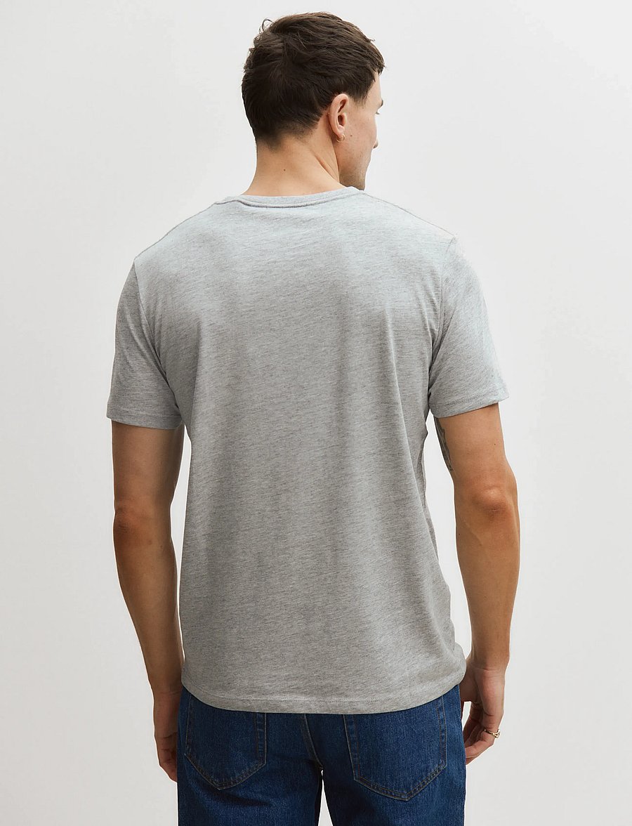 Enkel Studio - Basic o-neck tee S/S - kurzärmelige t-shirts - grey mel - 3