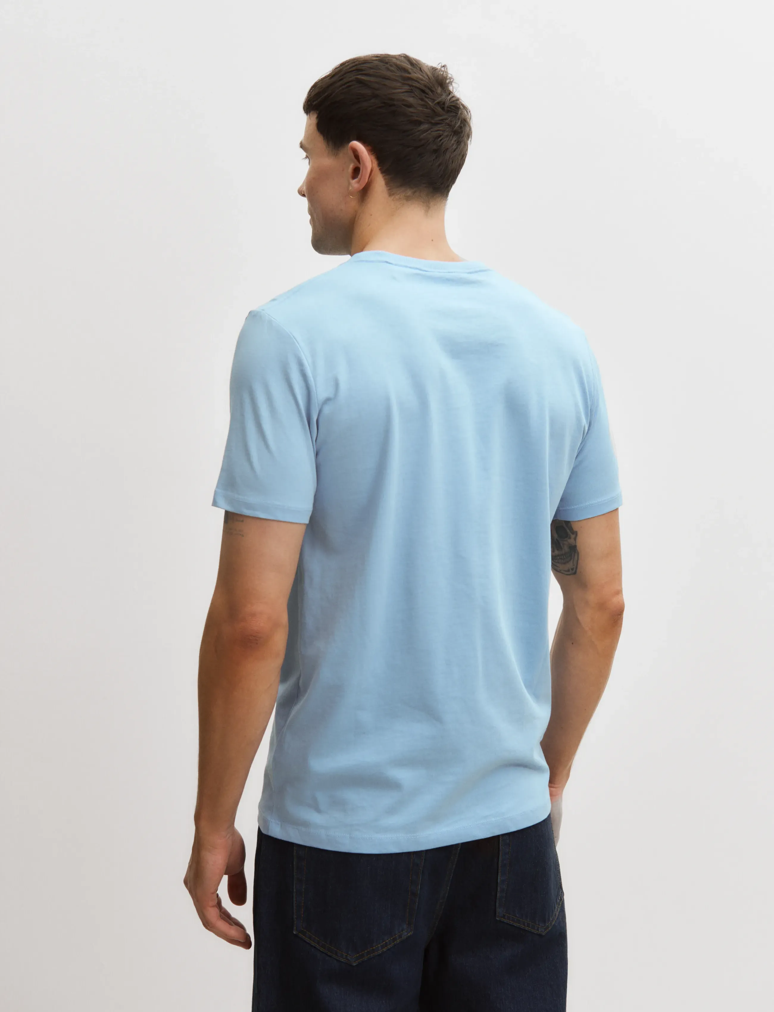 Enkel Studio - Basic o-neck tee S/S - short-sleeved t-shirts - lt blue - 3