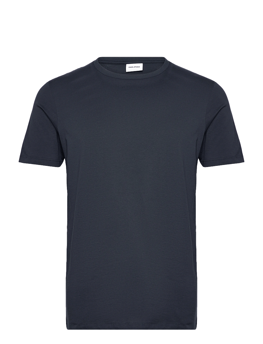 Enkel Studio - Basic o-neck tee S/S - short-sleeved t-shirts - navy - 1