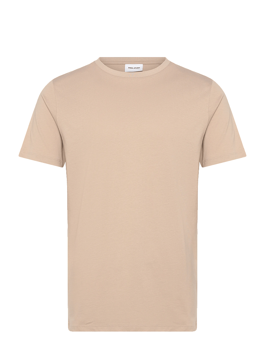 Enkel Studio - Basic o-neck tee S/S - kurzärmelige t-shirts - stone - 1