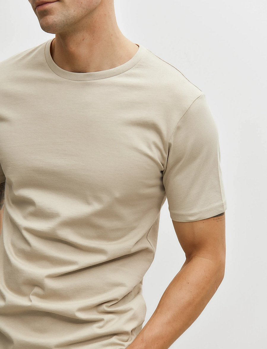 Enkel Studio - Basic o-neck tee S/S - kurzärmelige t-shirts - stone - 4