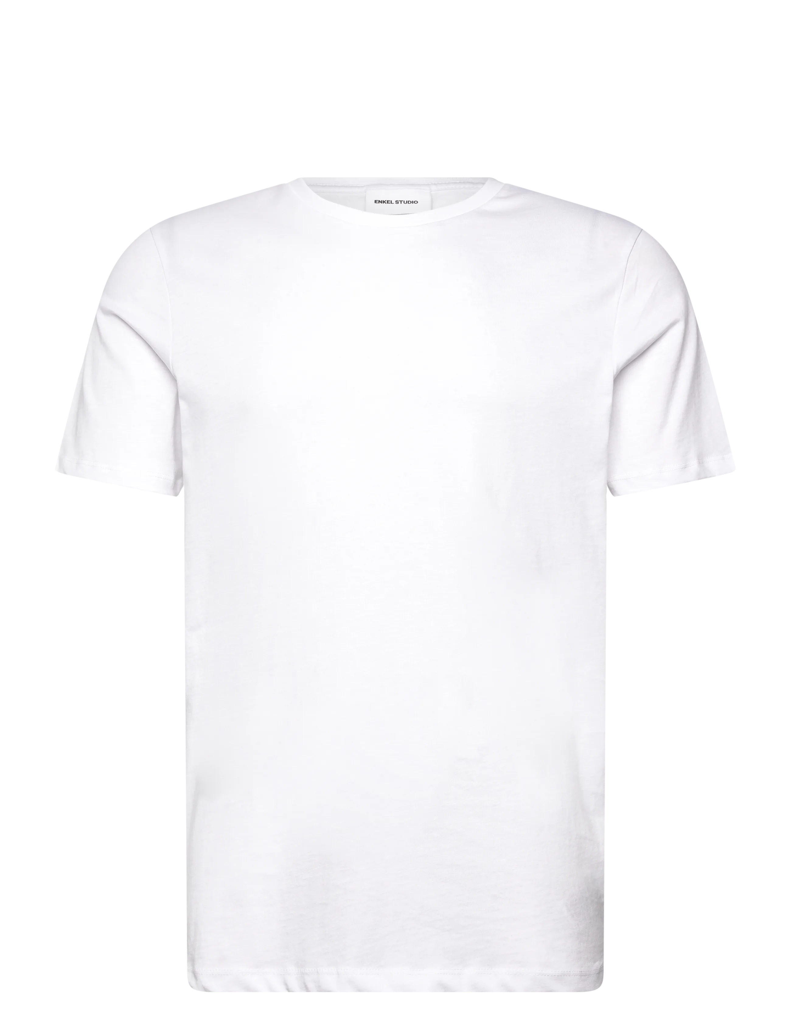 Enkel Studio Basic o-neck tee S/S - T-shirts - WHITE / white