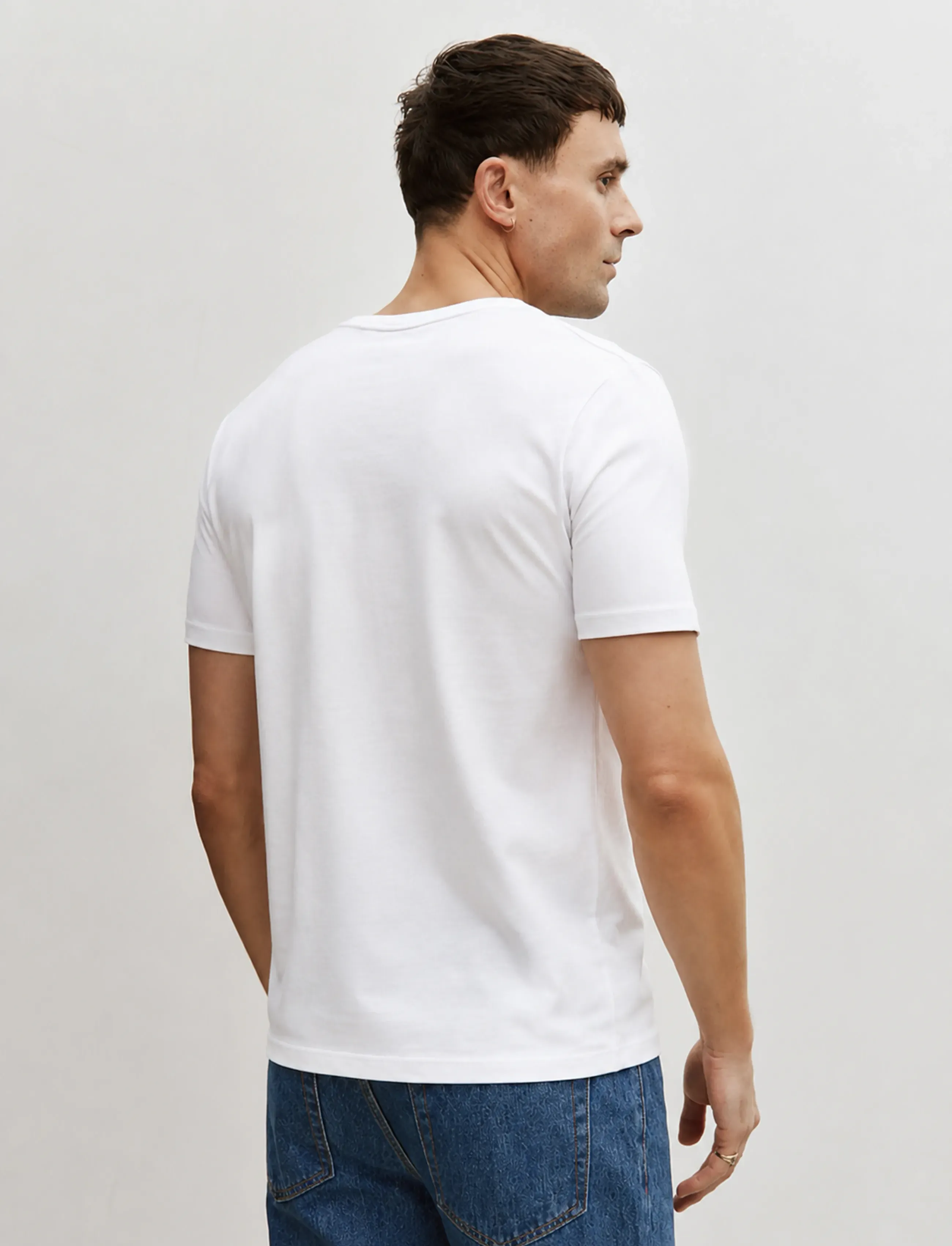 Enkel Studio - Basic o-neck tee S/S - kortärmade t-shirts - white - 3