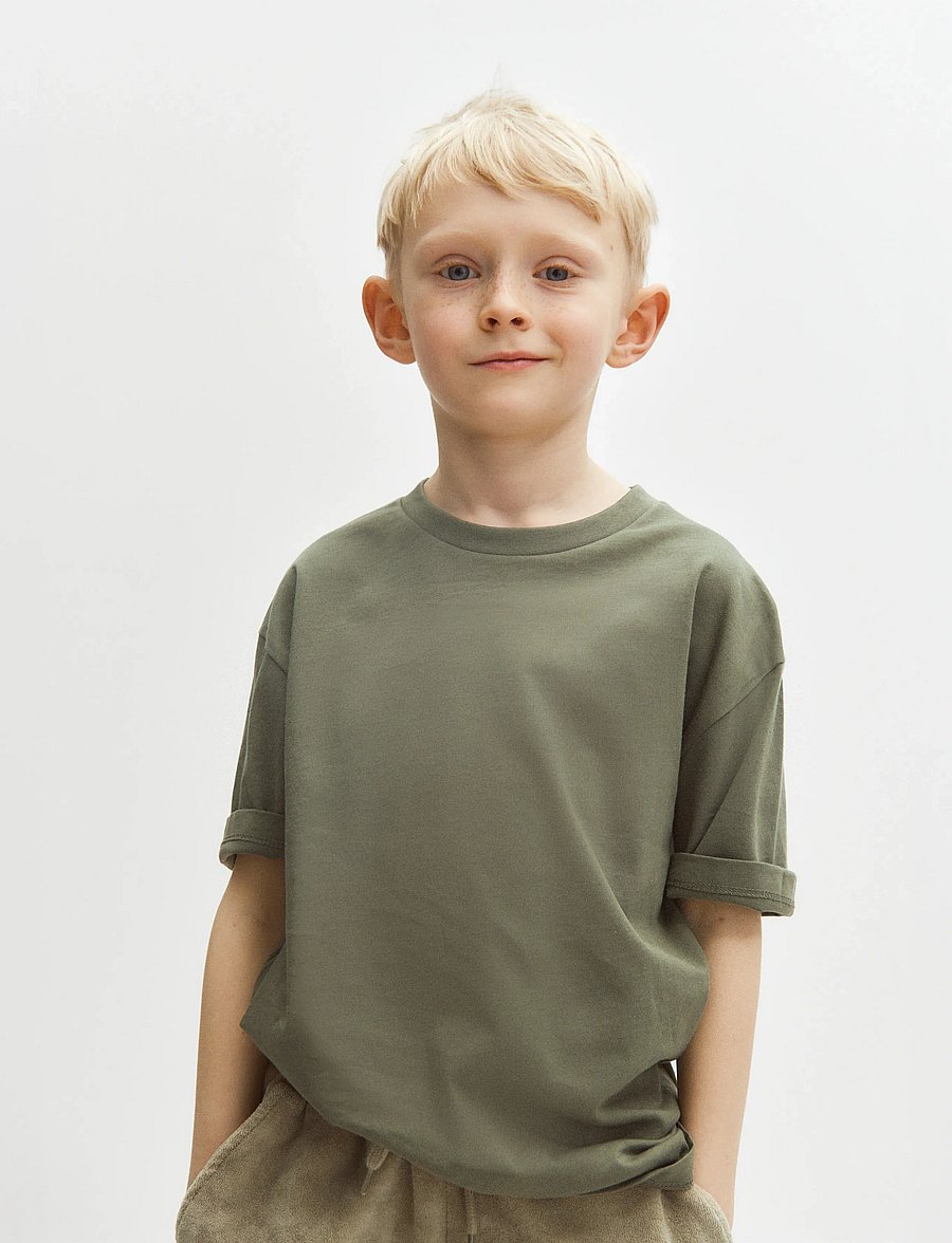 Enkel Studio - Basic o-neck tee S/S - kurzärmelige - army - 0