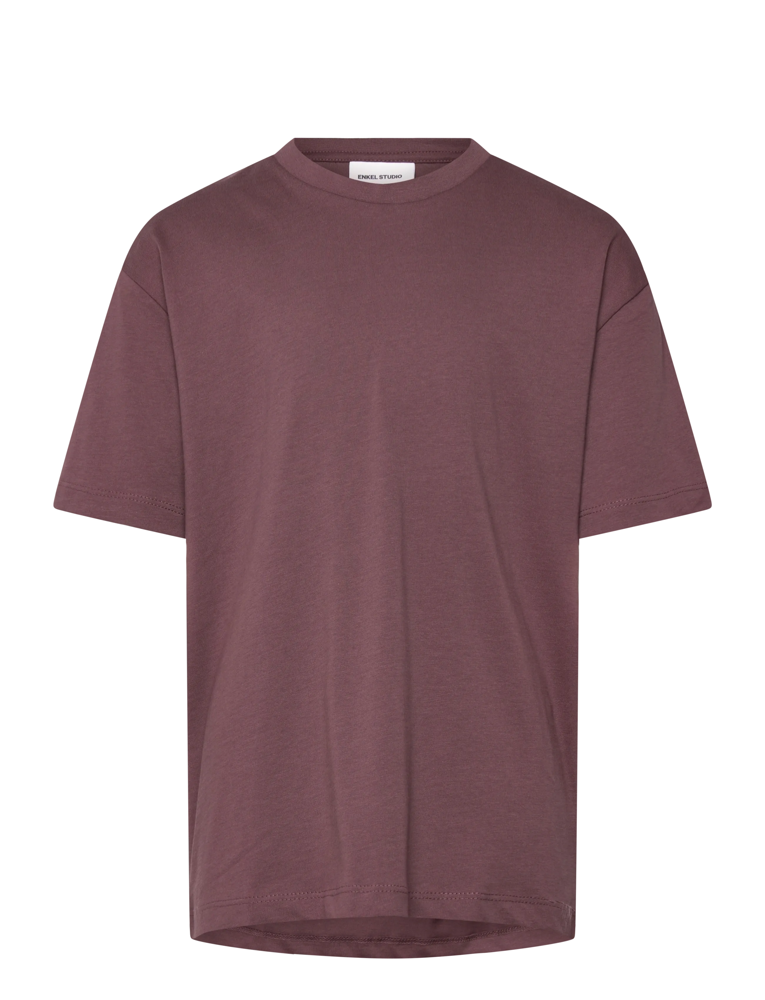 Enkel Studio Basic O-Neck Tee S/S, 128, Burgundy, T-Shirts > Kortærmede, Børn